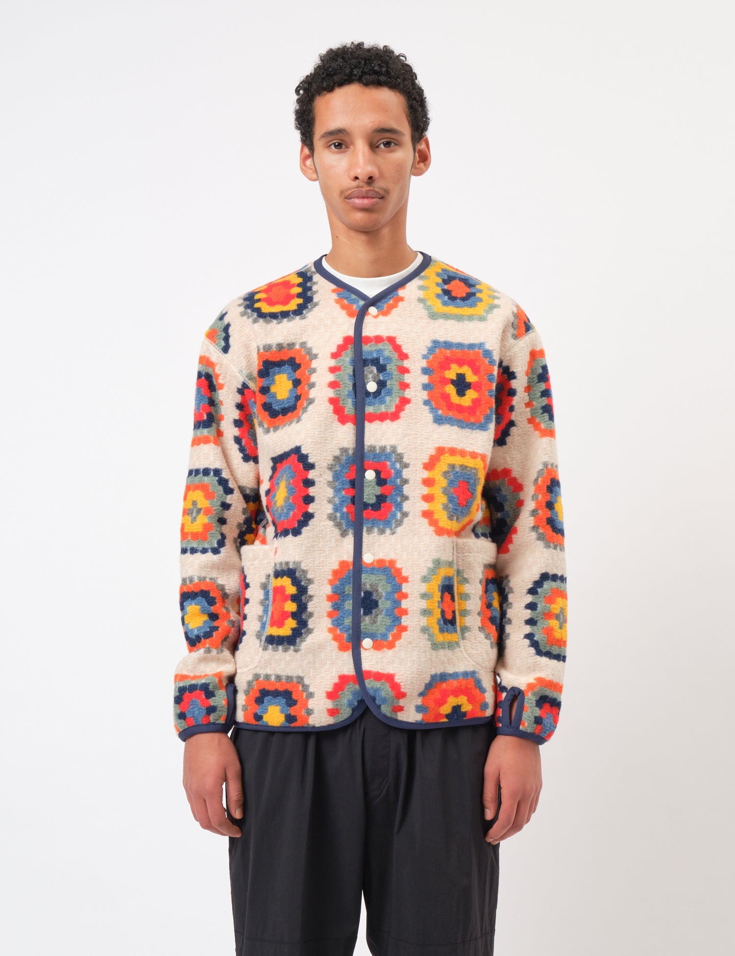 Snow Peak Wool Jacquard Cardigan - Ivory | Benchmark