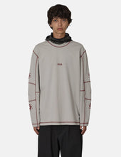 ROA Info Stitch Organic Long Sleeve T-Shirt - Light Grey