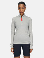 UNNA Womens Zip Up Wool Layer - Pearl Grey