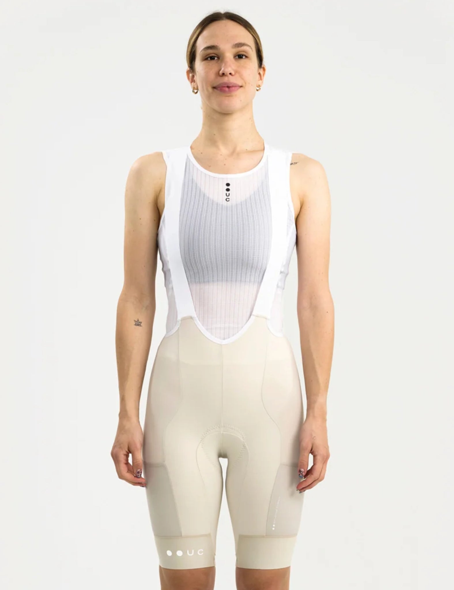 Universal Colours Mono Cargo Womens Bib Short - Off White
