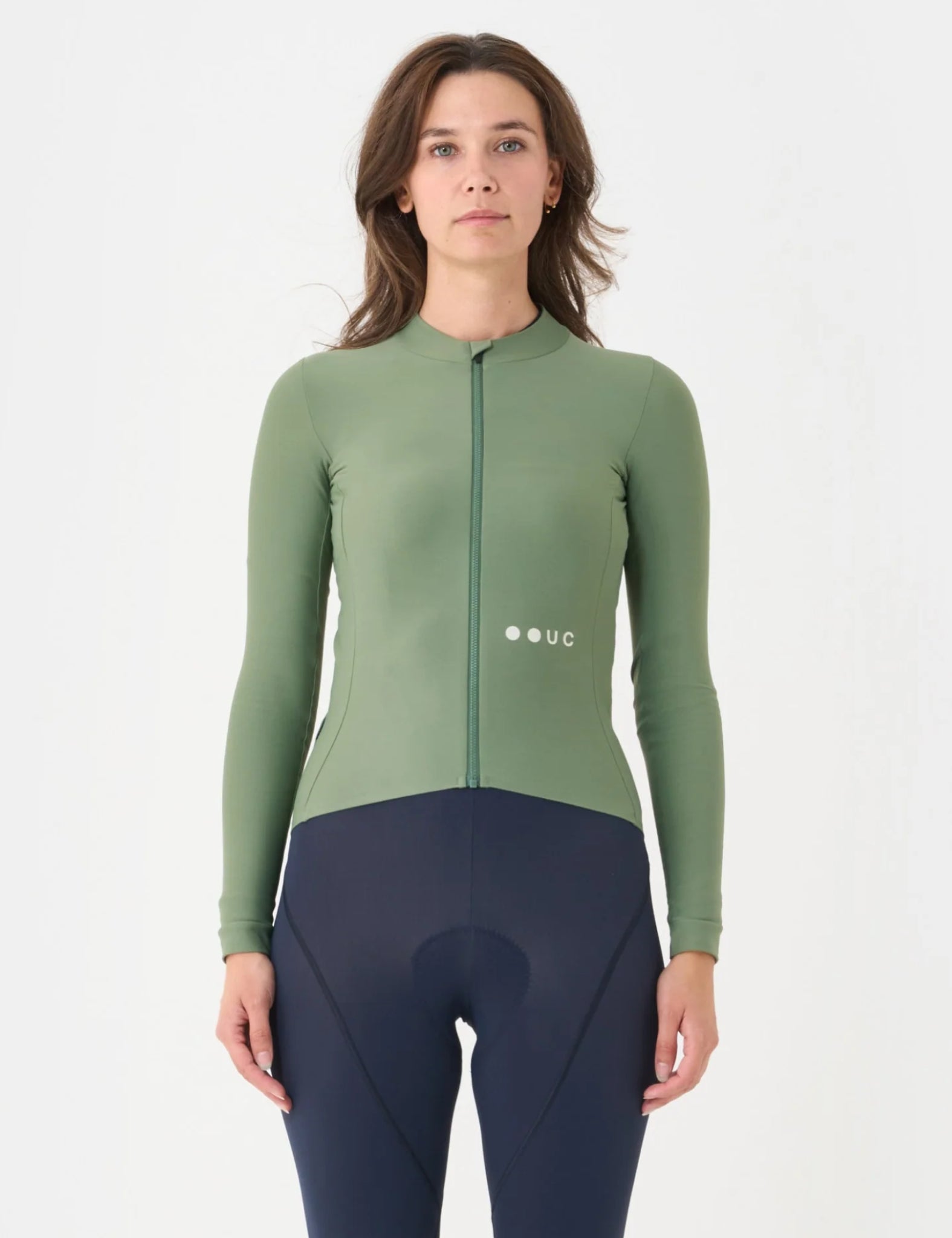 Universal Colours Mono Womens Long Sleeve Jersey - Verdant Ash Green
