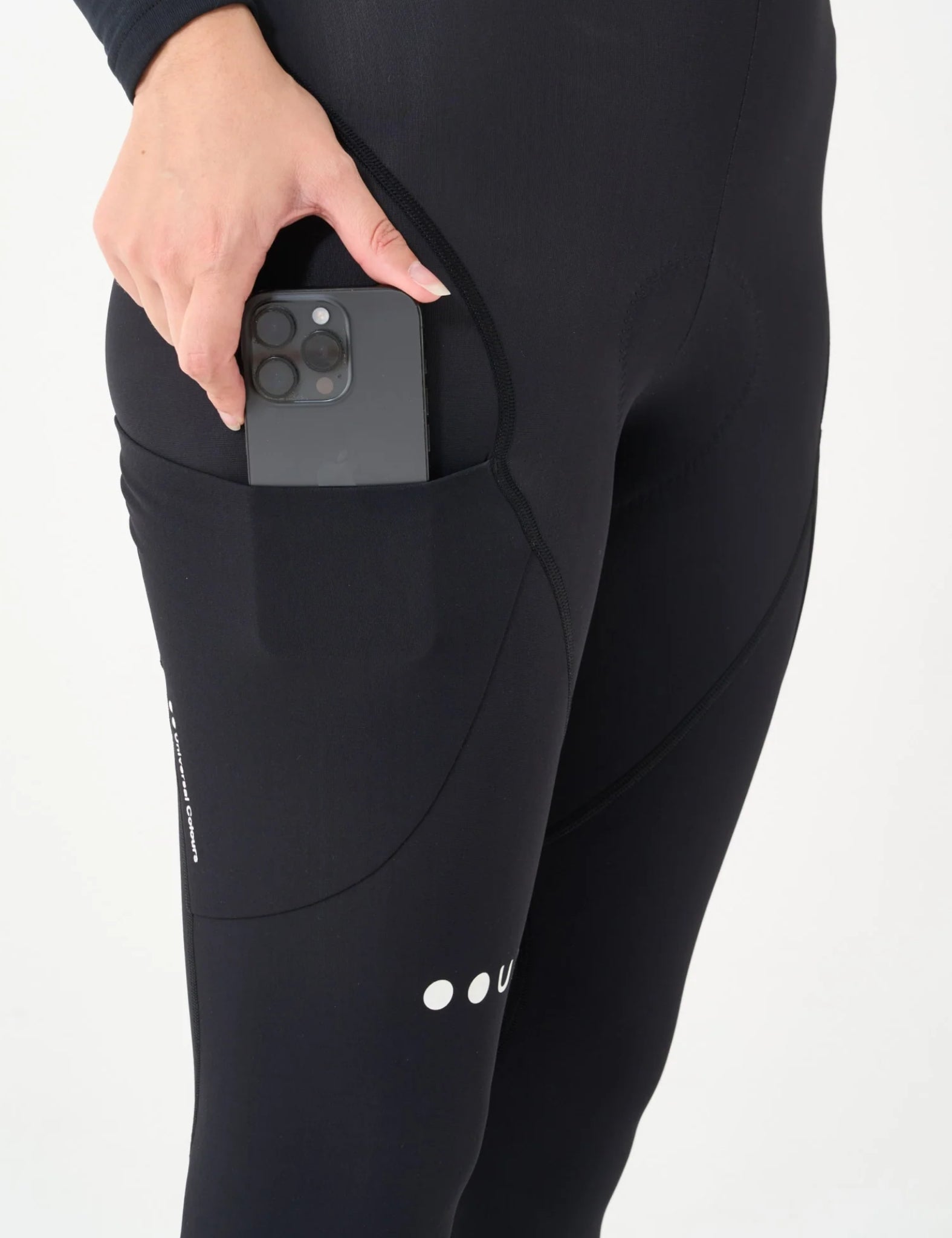 Universal Colours Mono Cargo Womens Bib Tights - Black