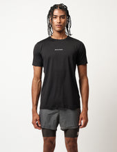 District Vision Ultralight Aloe Short Sleeve T-Shirt - Black Wordmark
