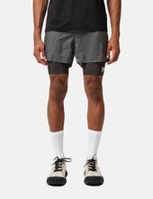 District Vision Ripstop Layered Trail Shorts - Charcoal-Slate Brown