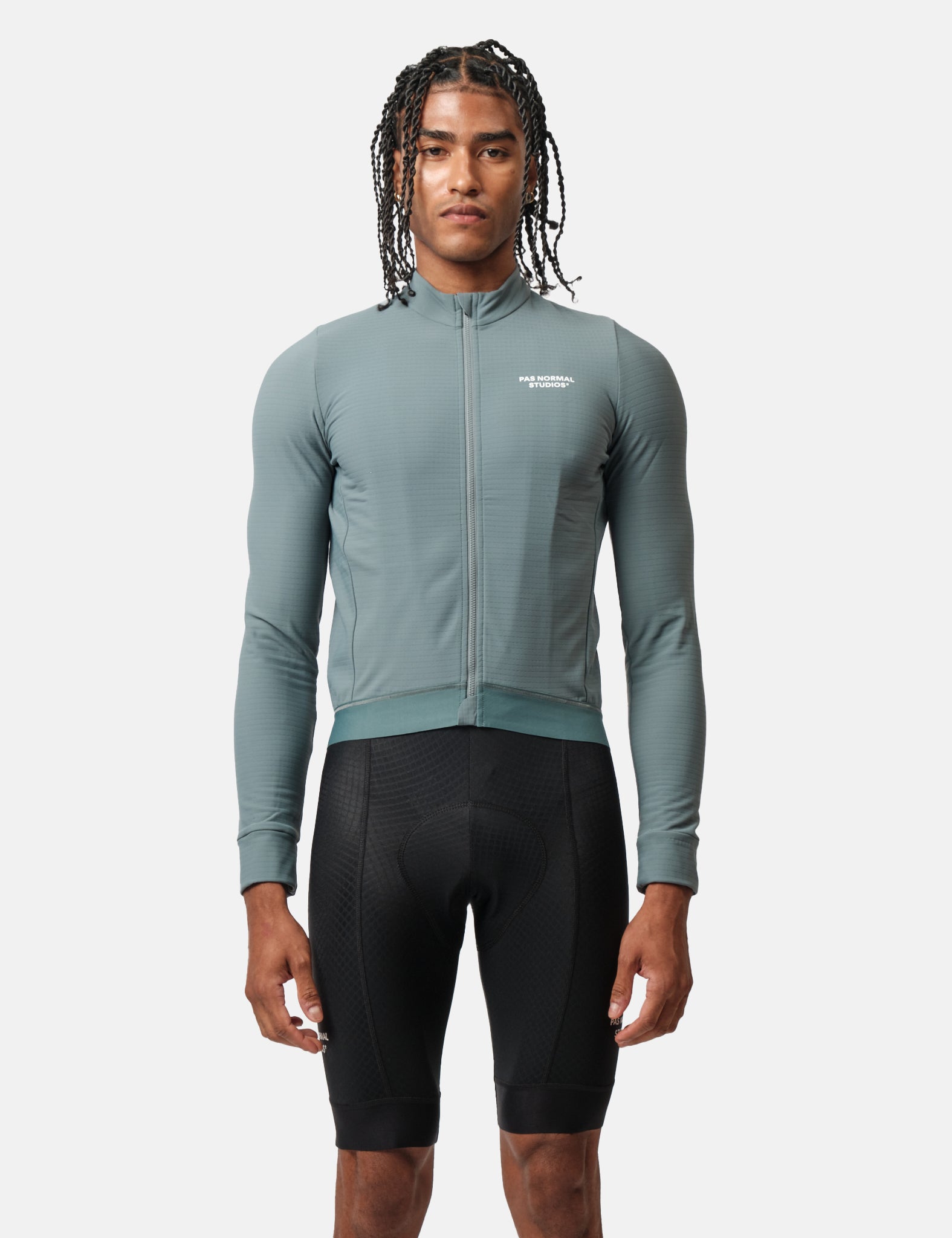 Pas Normal Studios Essential Long Sleeve Jersey - Grey Teal