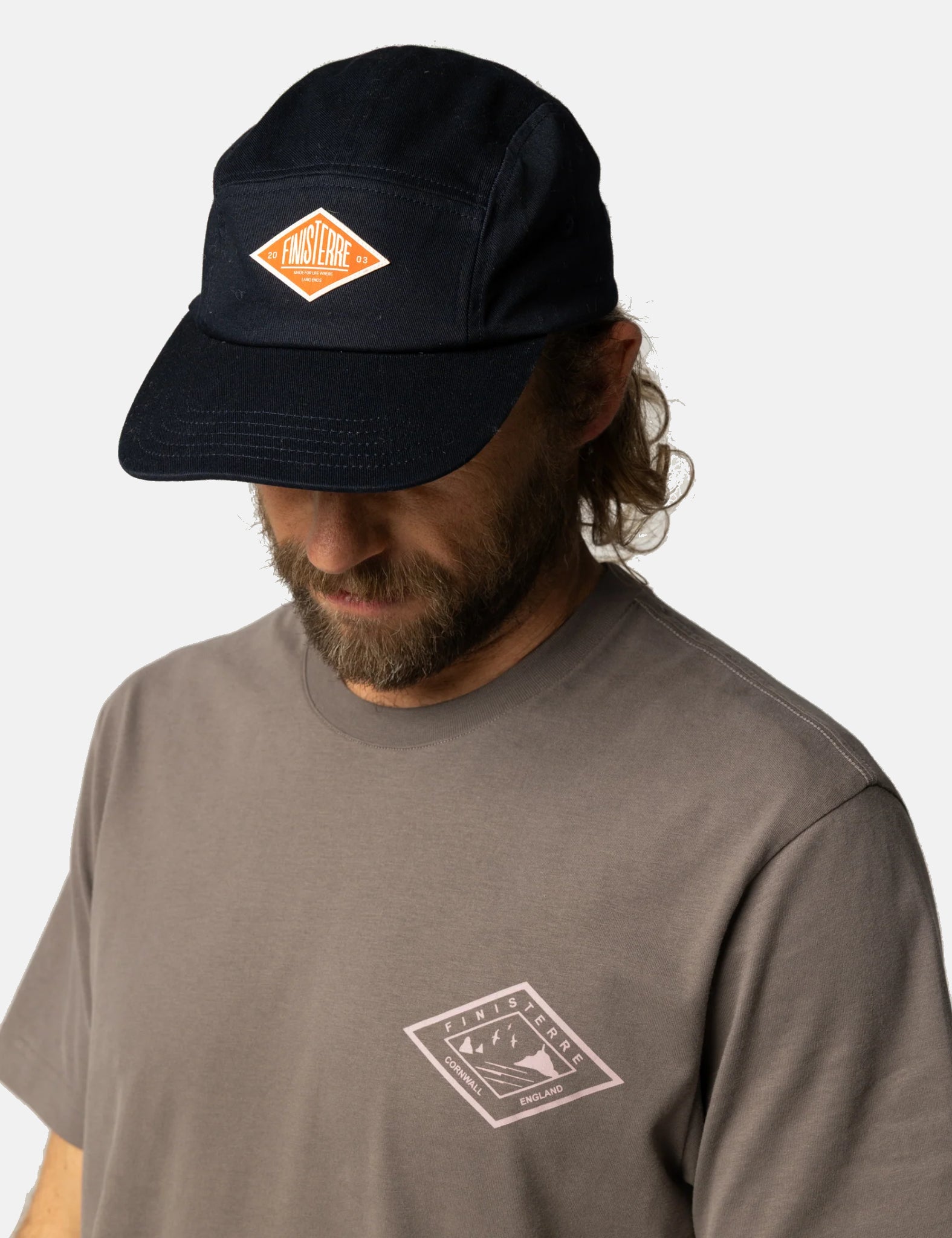 Finisterre Diamond Twill Camp Cap - Navy Blue