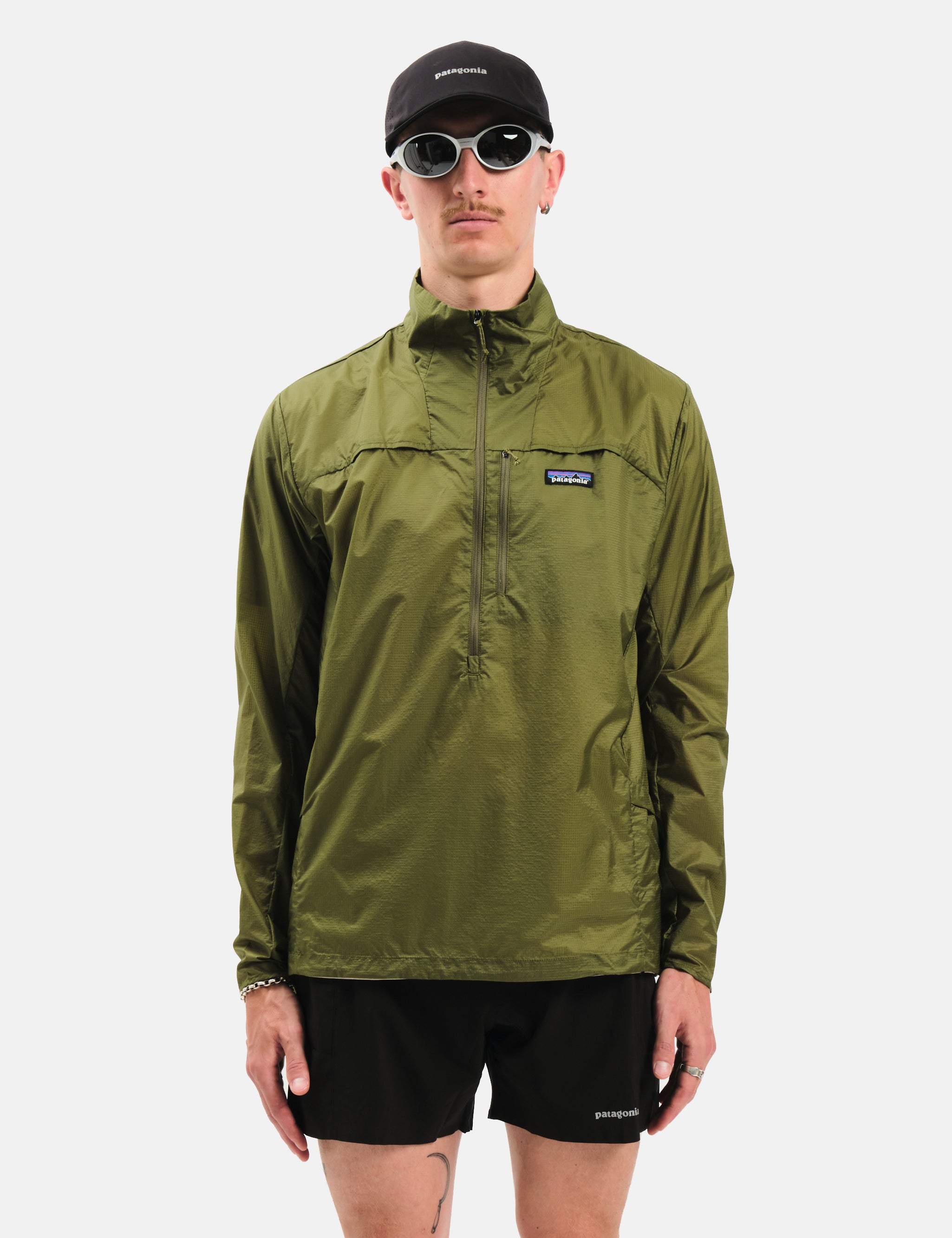 Patagonia Houdini Stash 1/2 Zip Pullover Jacket - Caper Green
