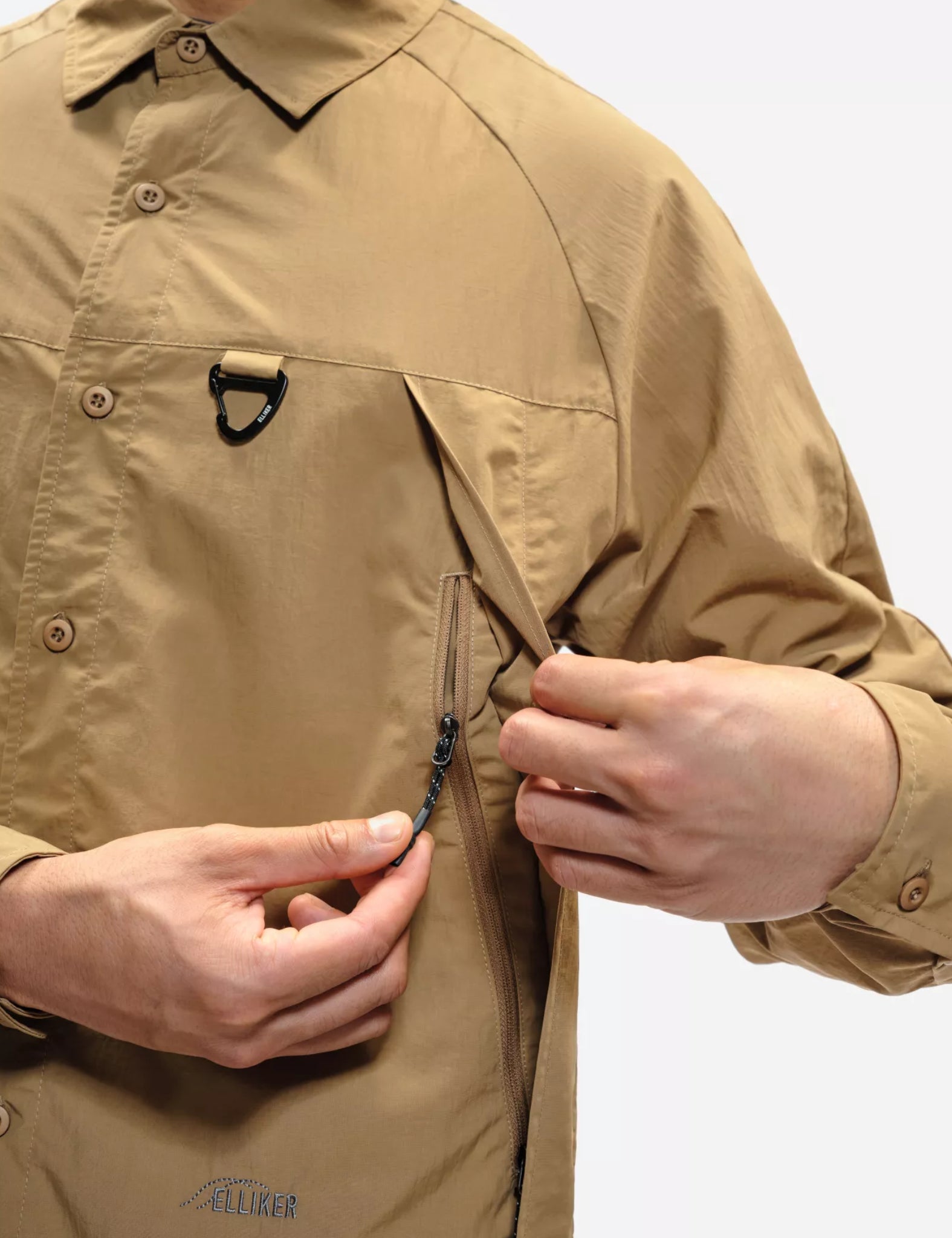 Elliker Craw Zip Tech Shirt - Sand