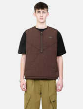 Elliker Aldar Reversible Grid Fleece Vest - Dark Brown
