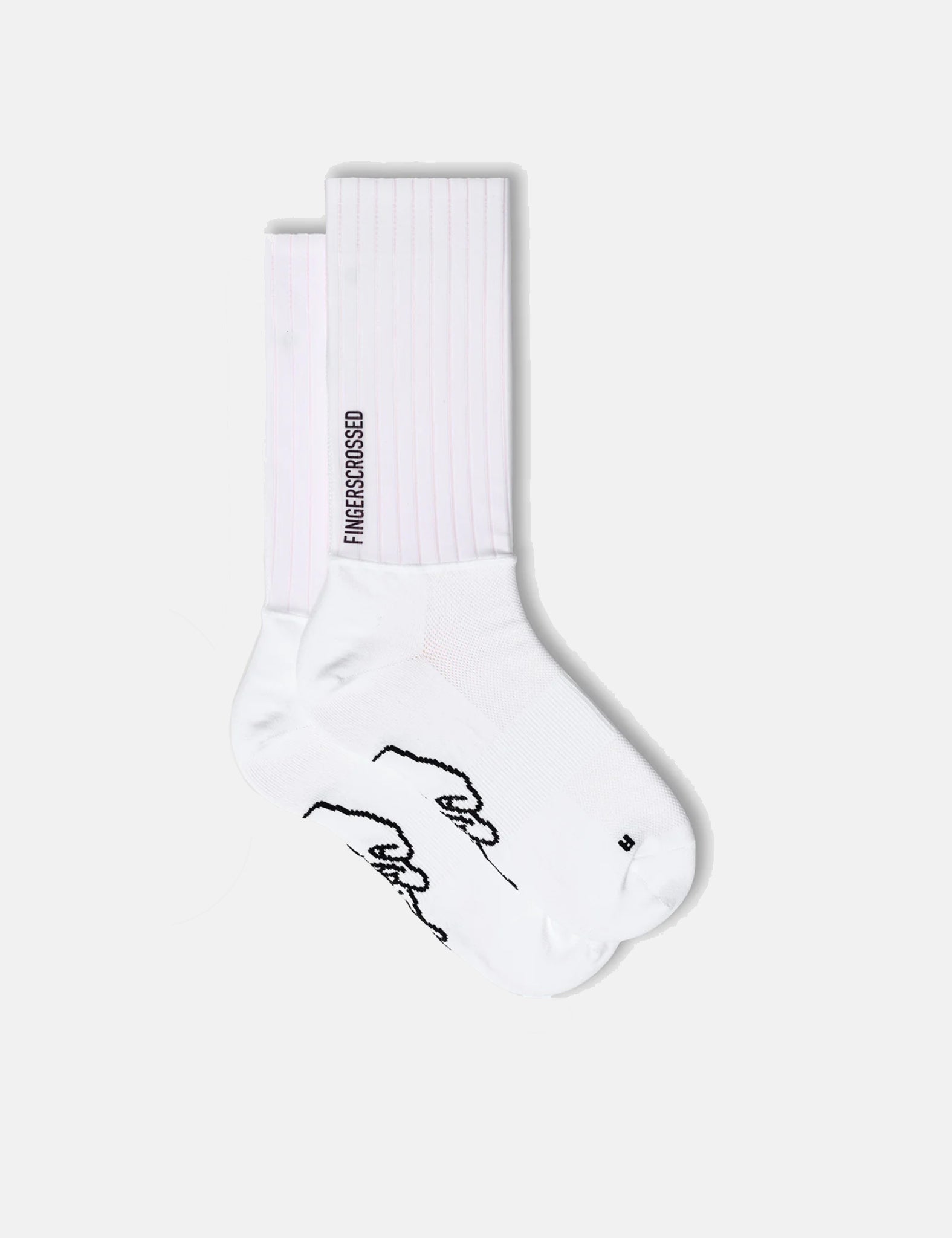 Fingers Crossed Rolling Aero 2.0 Logo Vertical Socks - White