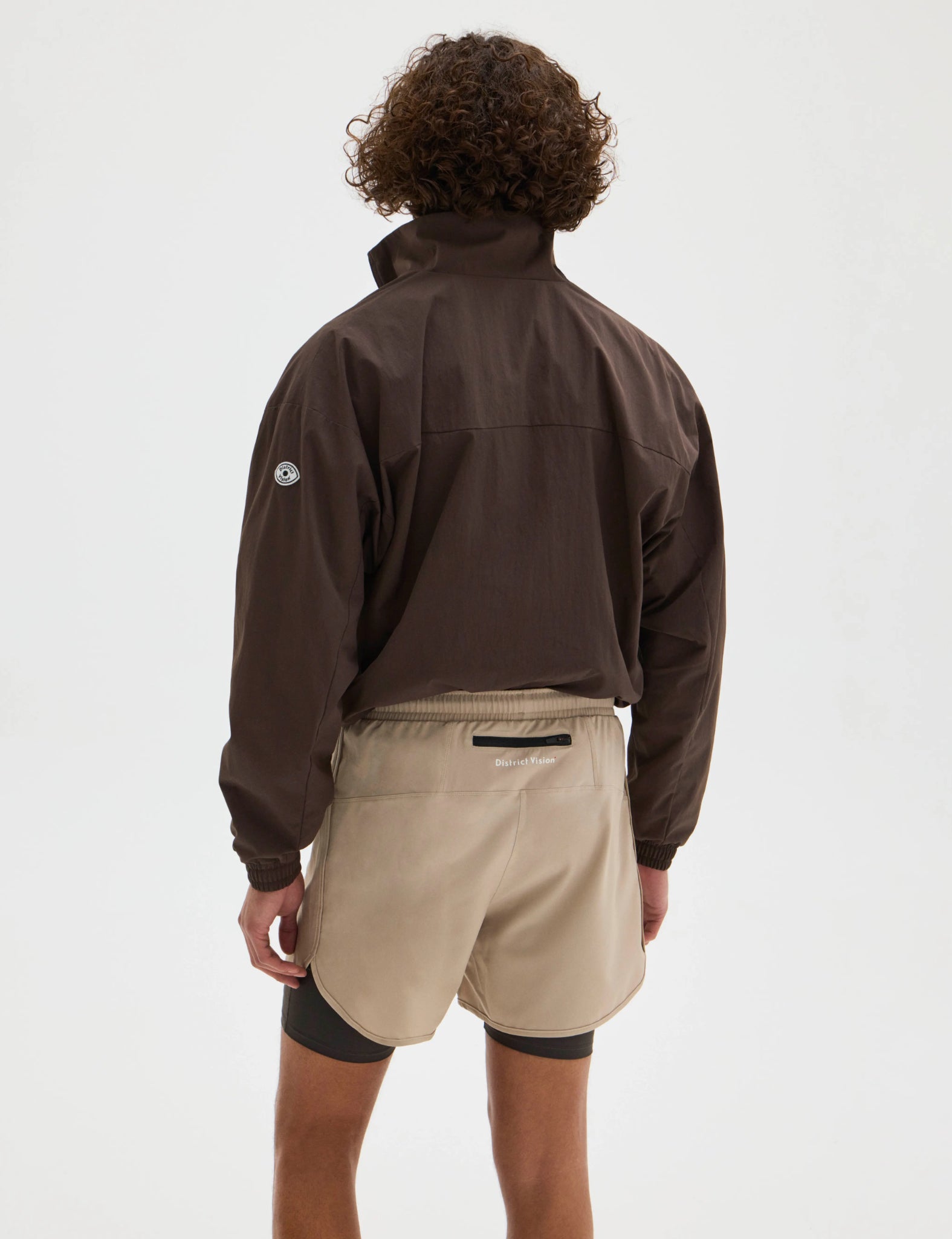 District Vision Layered Pocketed Trail Shorts - Khaki/Slate Brown