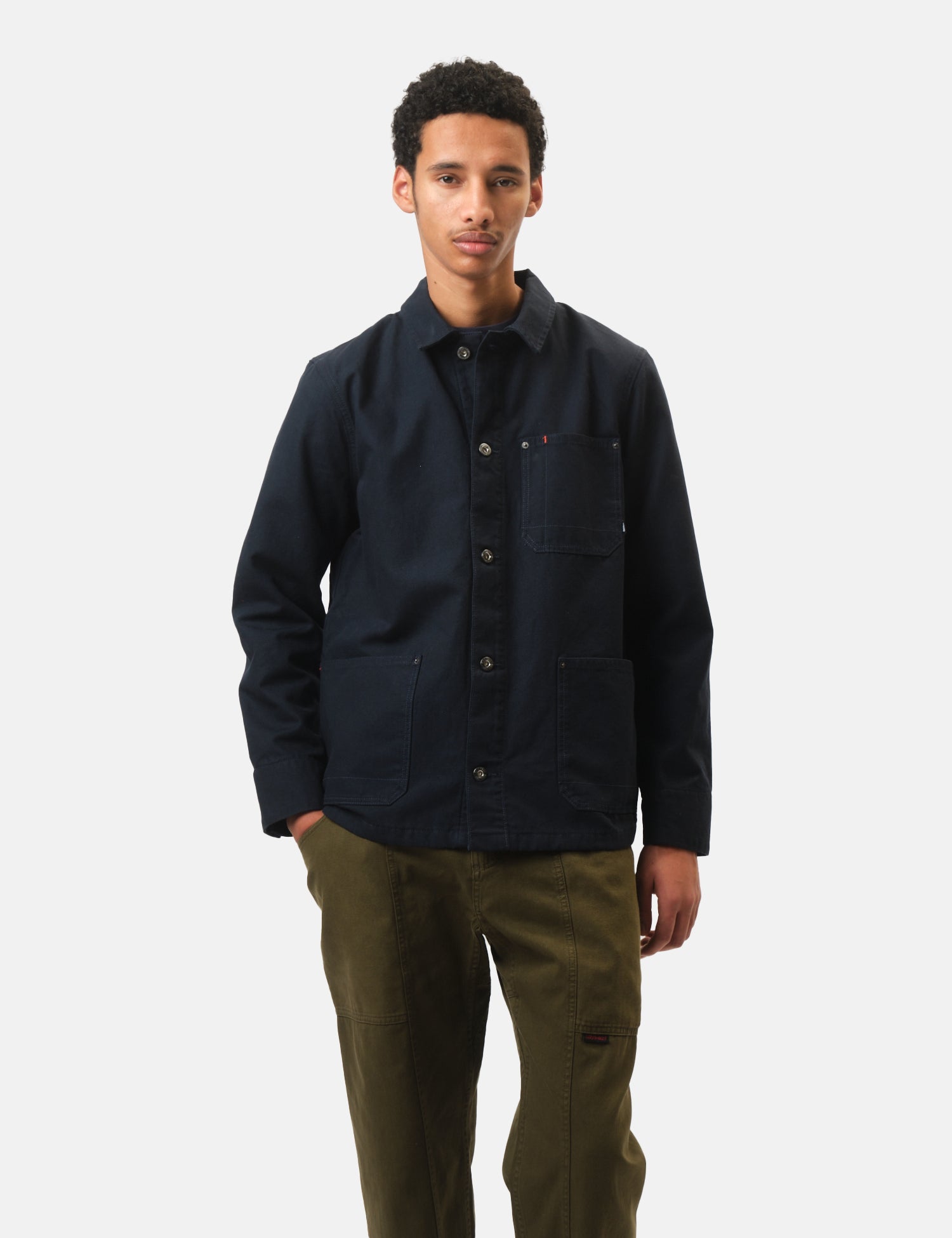 Finisterre Basset Flannel Lined Jacket - Navy Blue | Benchmark