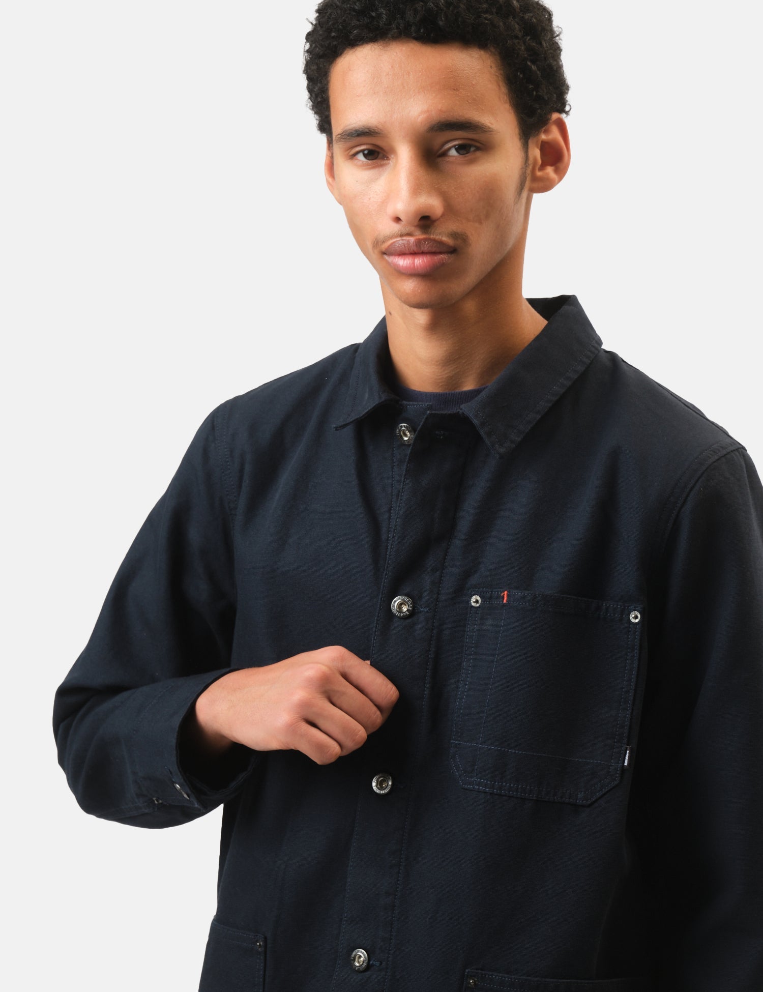 Finisterre Basset Flannel Lined Jacket - Navy Blue | Benchmark
