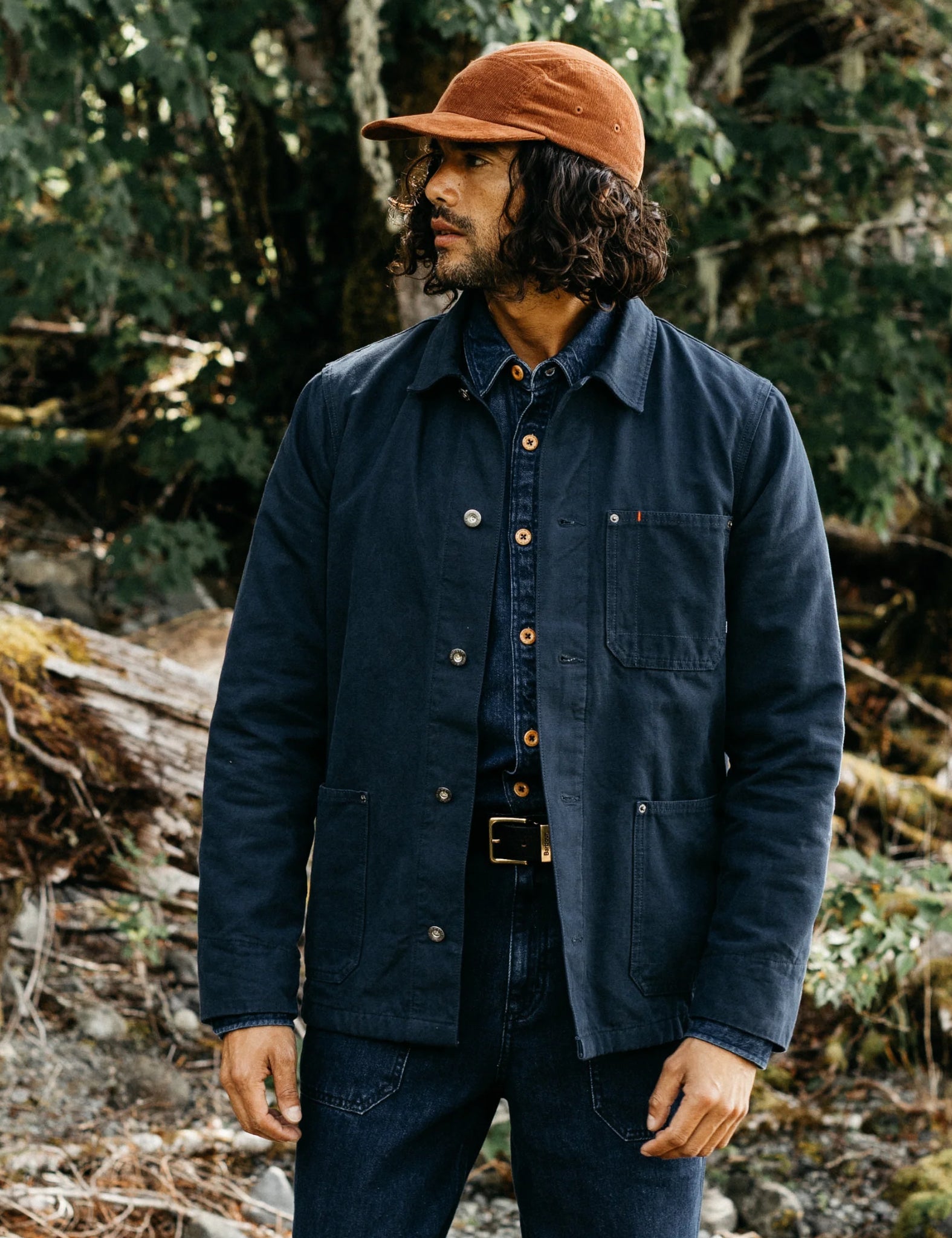 Finisterre Basset Flannel Lined Jacket - Navy Blue | Benchmark