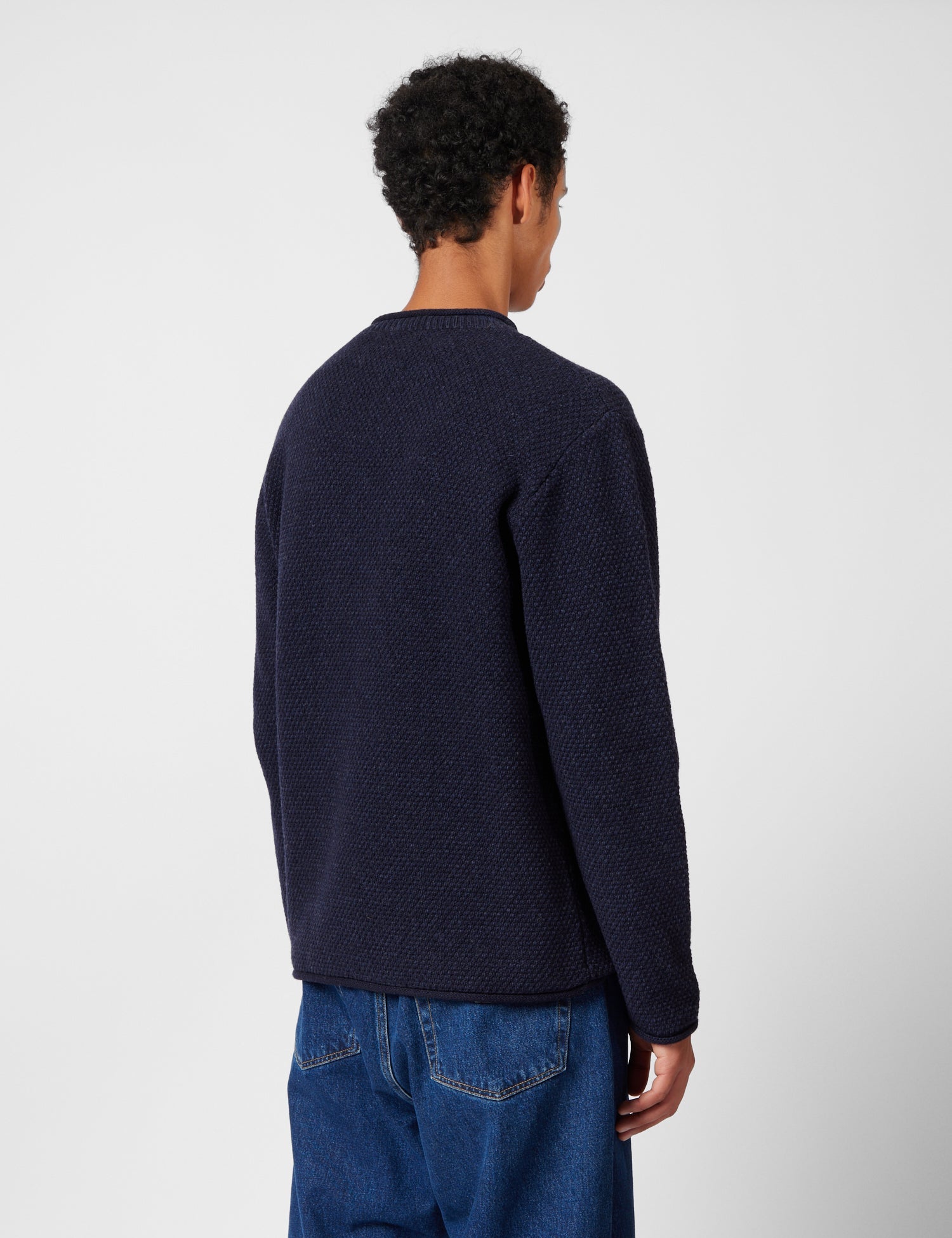 Finisterre Barents Jumper (Wool Mix) - Indigo Blue | Benchmark