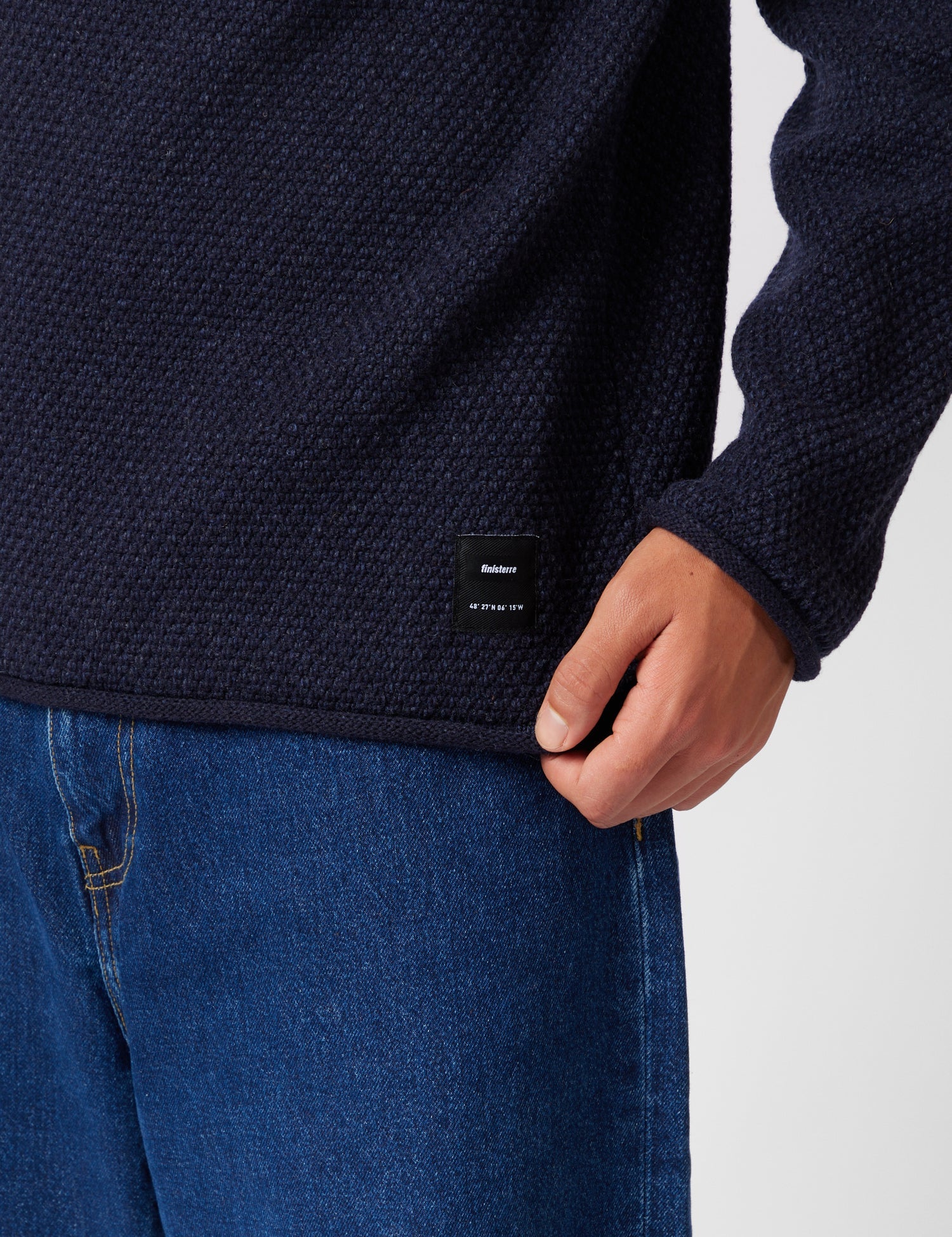 Finisterre Barents Jumper (Wool Mix) - Indigo Blue | Benchmark