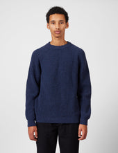 Finisterre Mora Jumper (Wool Mix) - Navy Blue | Benchmark