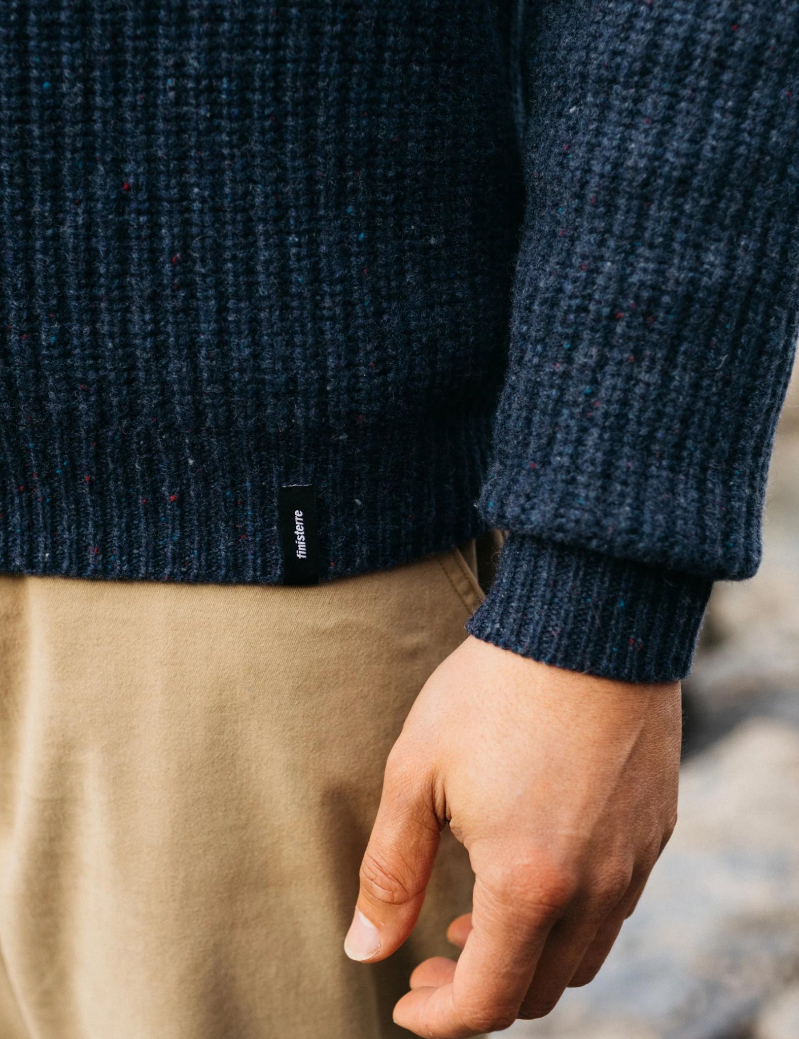 Finisterre Mora Jumper (Wool Mix) - Navy Blue | Benchmark