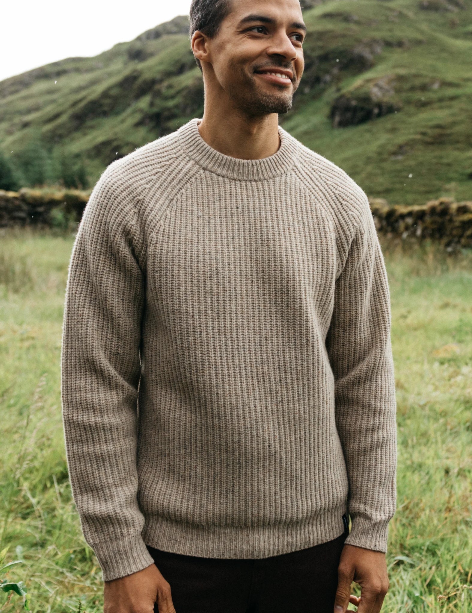 Finisterre Mora Jumper (Wool Mix) - Oatmeal | Benchmark