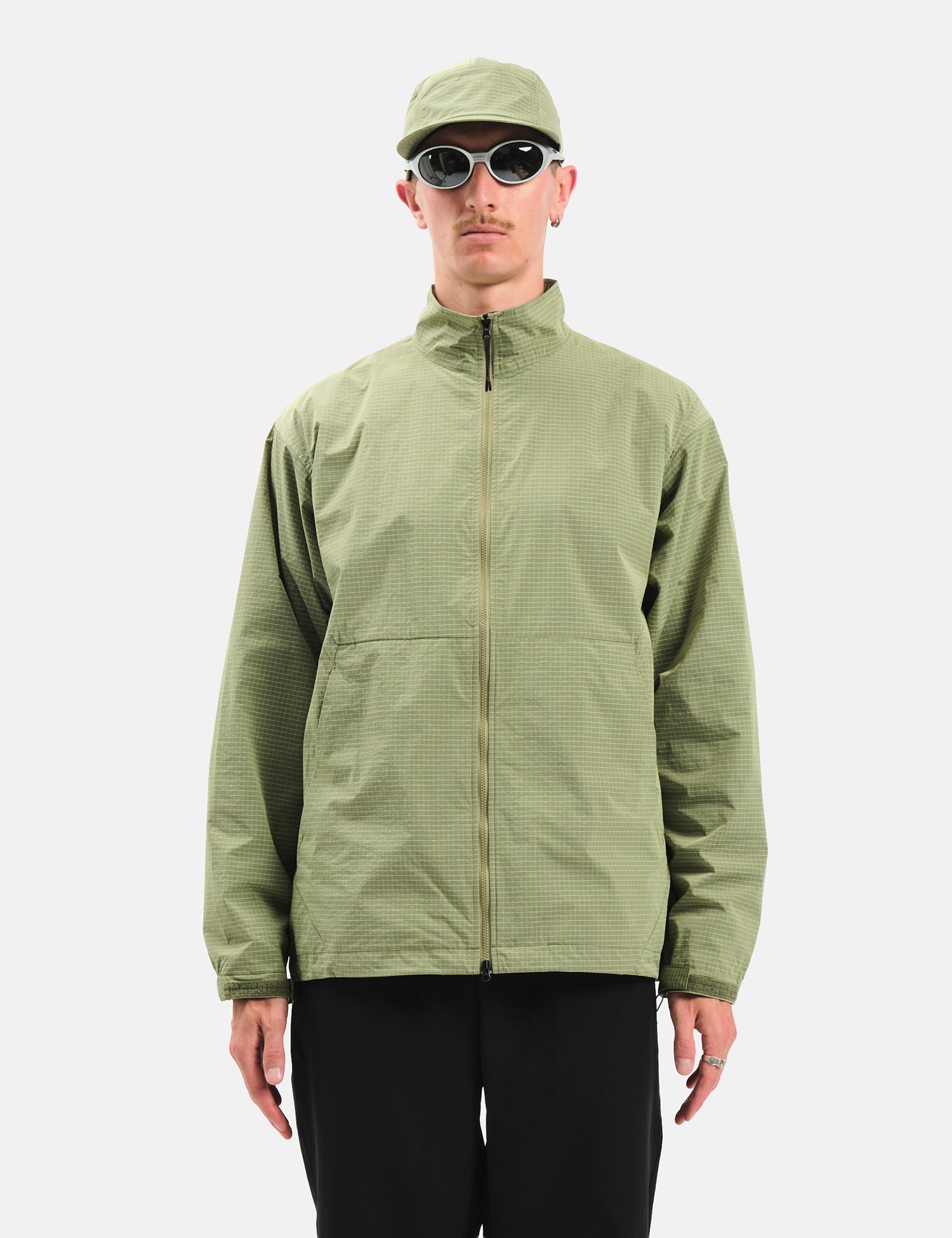 Goldwin Dope Dyed Rip-Stop Wind Jacket - Usuyanagi Green