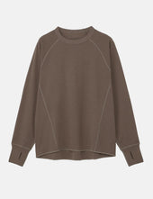 Goldwin Flat Long Sleeve Waffle Top - Morel Brown