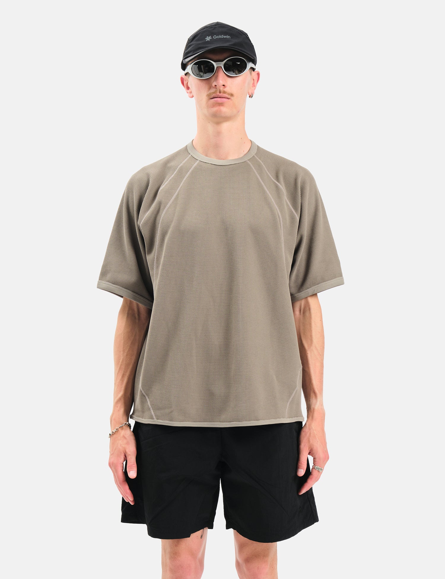 Goldwin Mesh WF Actinoid T-Shirt - Arid Beige