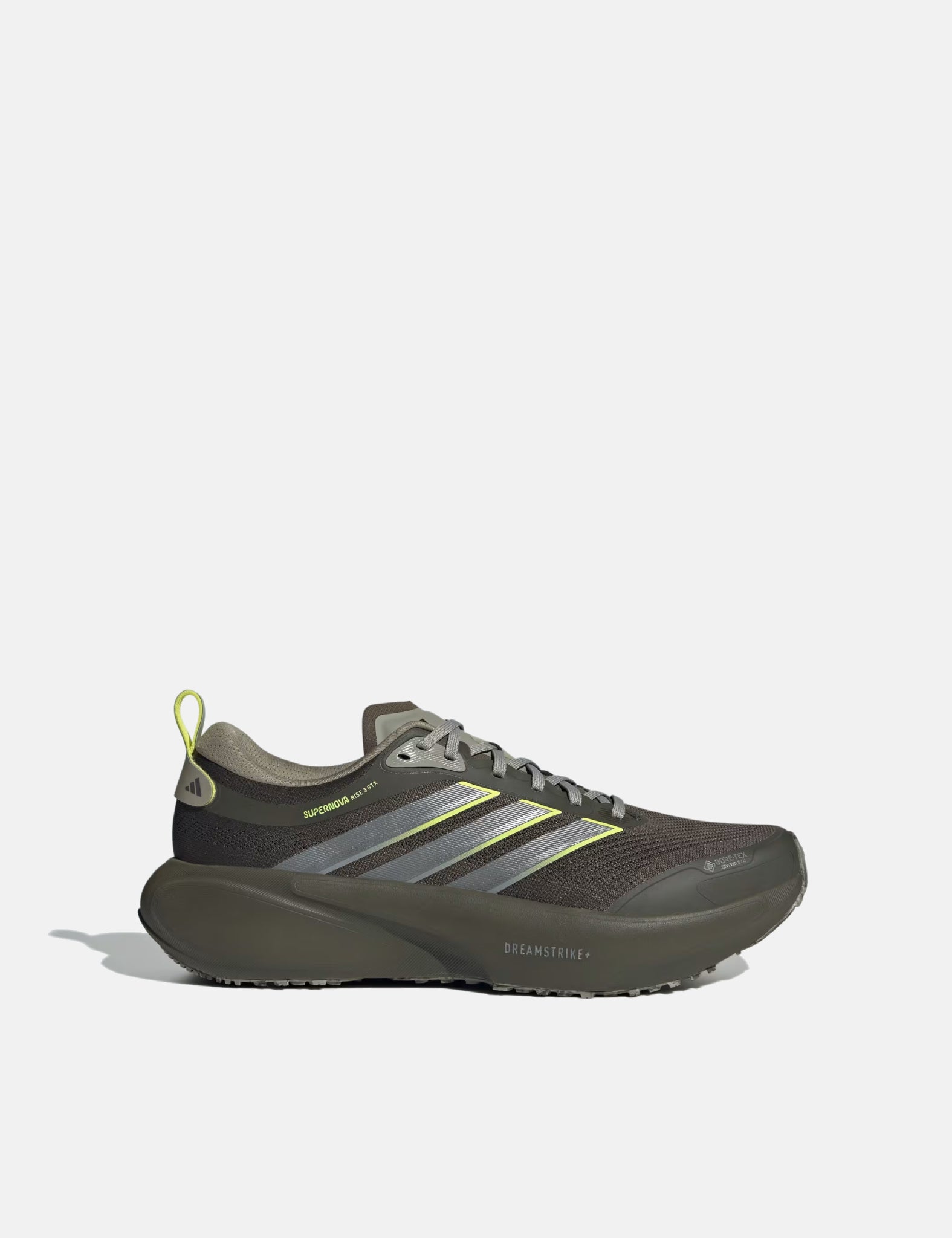 Adidas Supernova Rise 3 GTX Running Shoes - Shadow Olive/Iron Metallic/Lemon