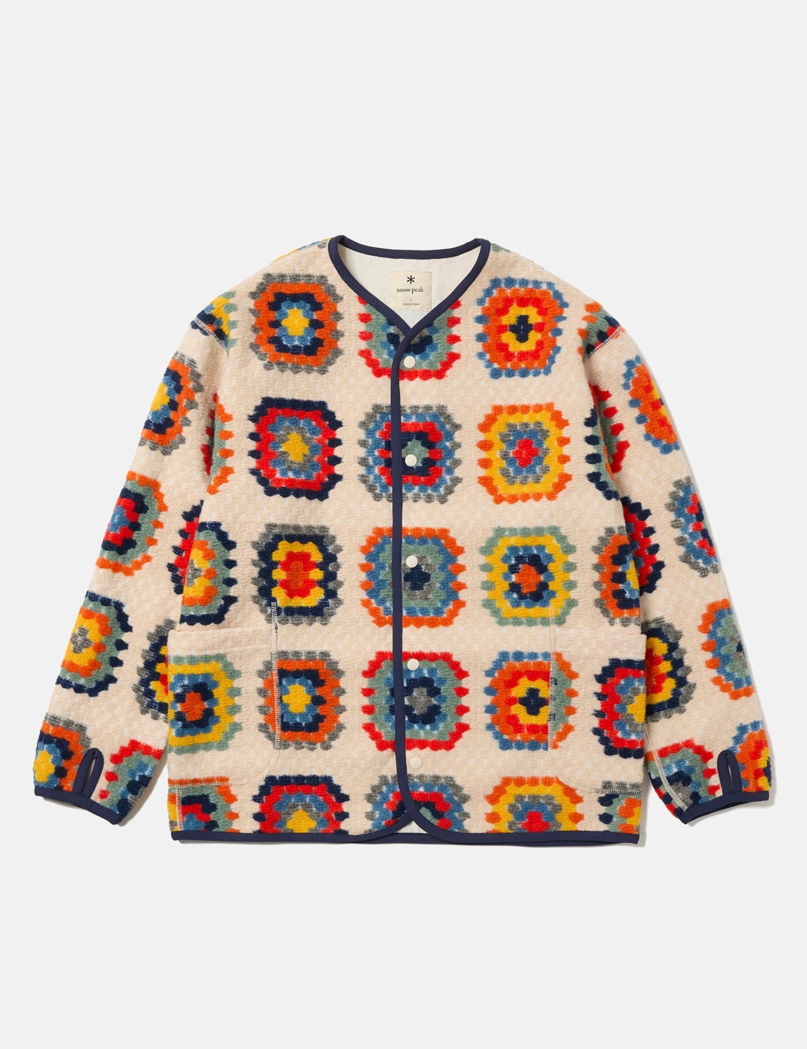 Snow Peak Wool Jacquard Cardigan - Ivory | Benchmark