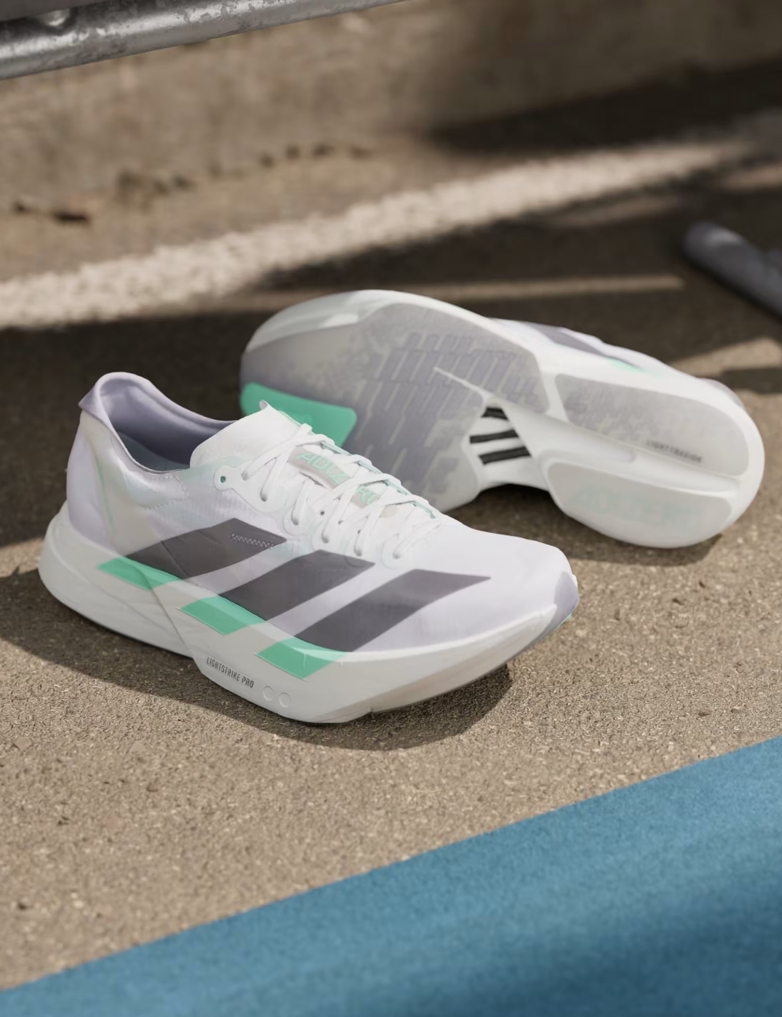 Adidas Women's Adizero Adios Pro 4 Running Shoes - Cloud White/Iron Metalic/Mint