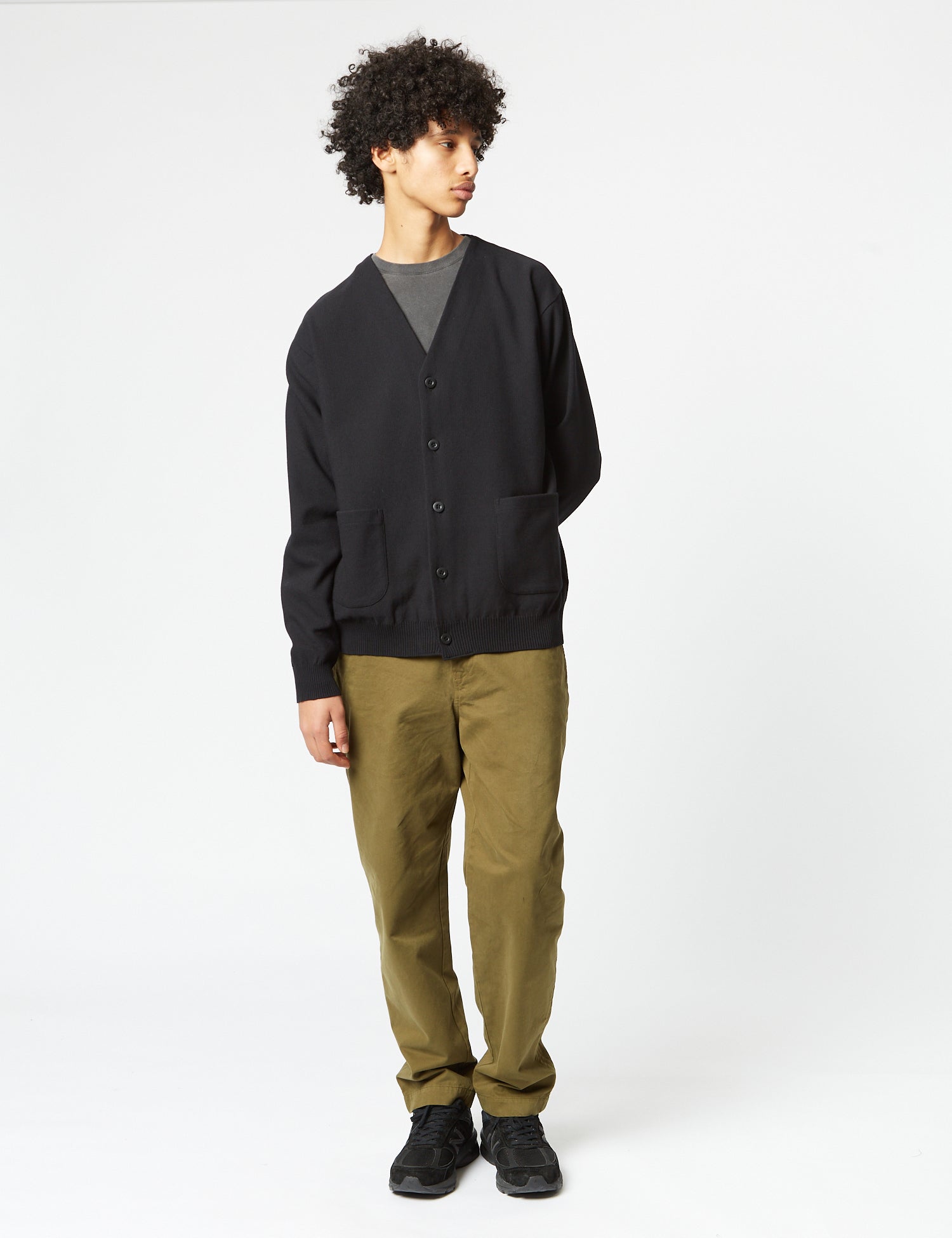 Snow Peak Co/Pe Knit Cardigan - Black