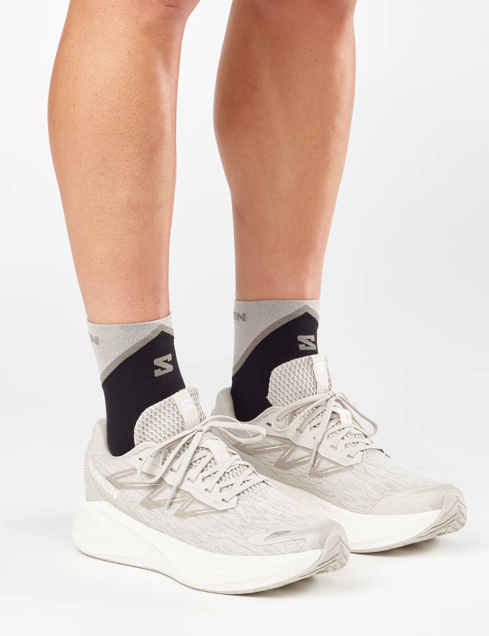 Salomon Aero Glide 4 Running Shoes - Silver Cloud/White