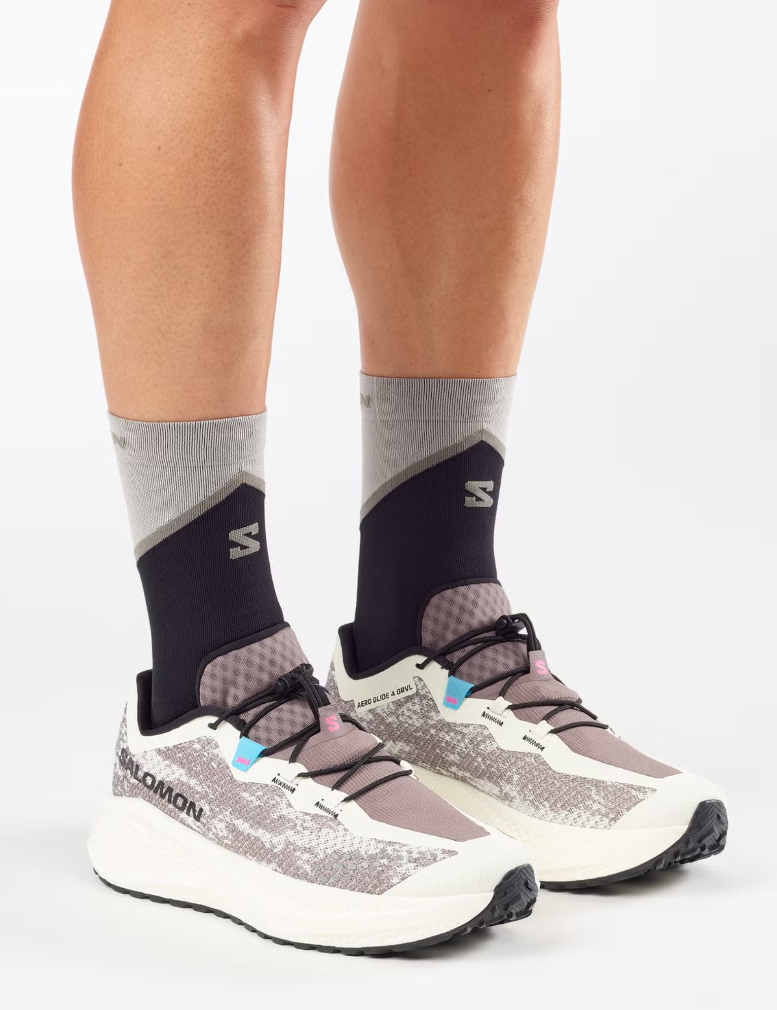 Salomon Aero Glide 4 GRVL Trail Running Shoes - Vanilla Ice/Black