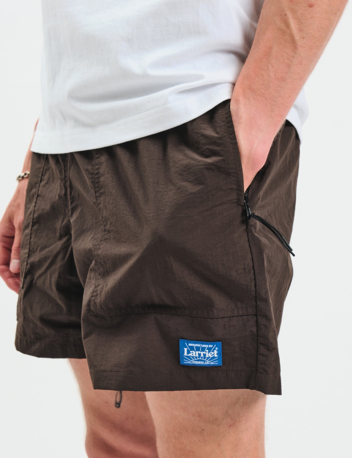 Larriet x Article Exclusive Rec Shorts (Nylon Taffeta ) - Brown