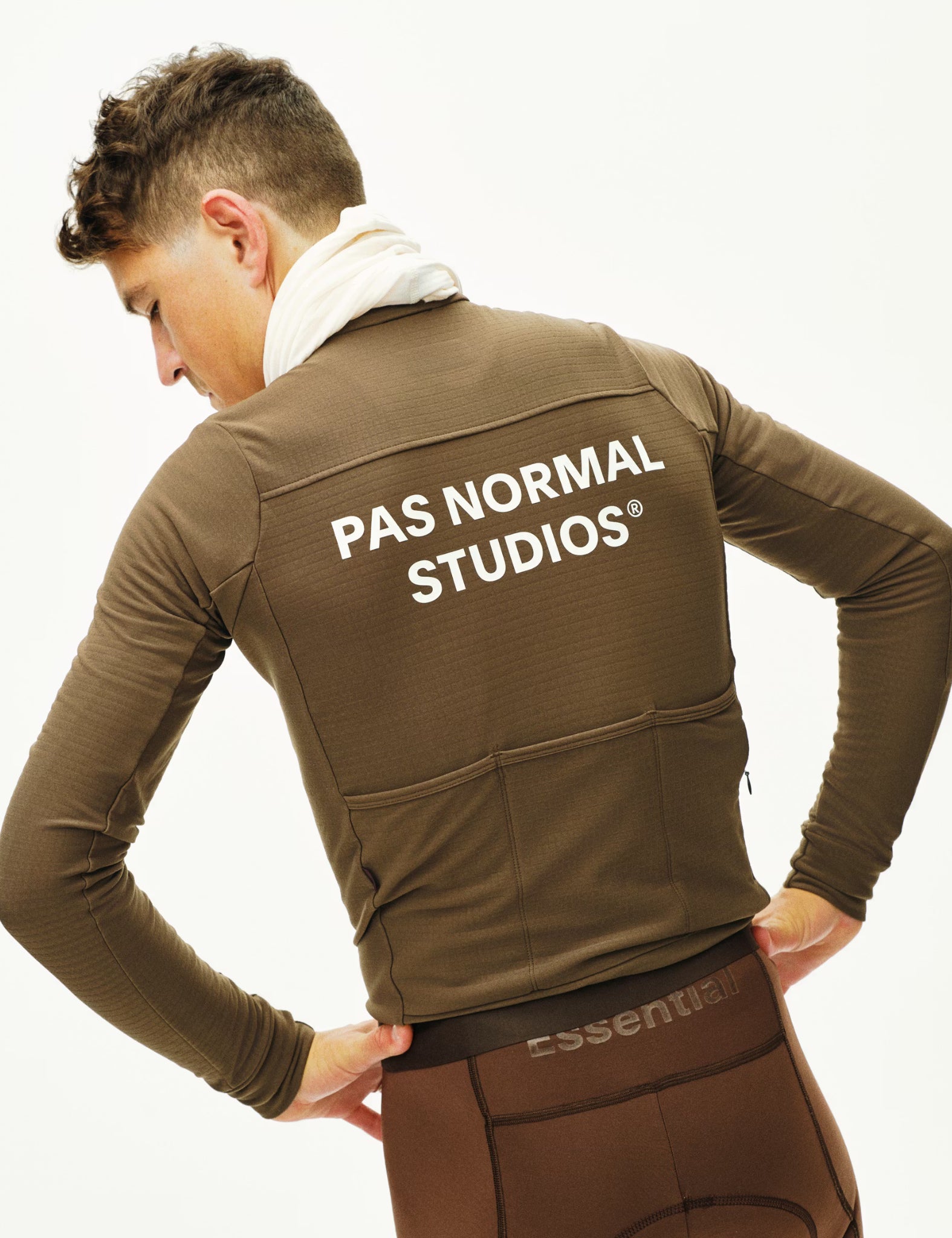 Pas Normal Studios Essential Long Sleeve Jersey - Ash Brown