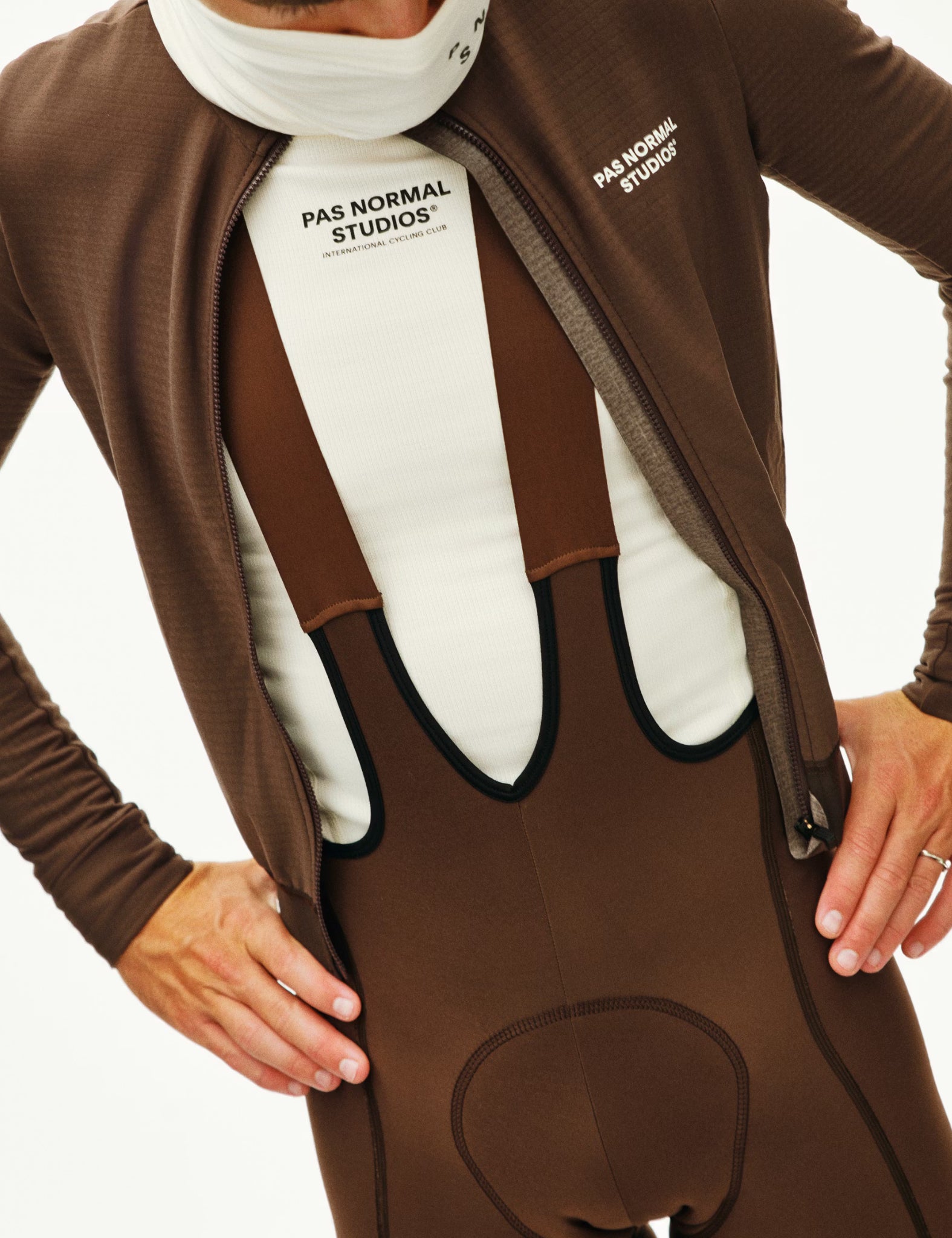 Pas Normal Studios Essential Thermal Long Bib Tights - Light Brown