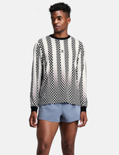 Bandit Men's Micromesh™ Long Sleeve (Checkerboard Stripe) - Black