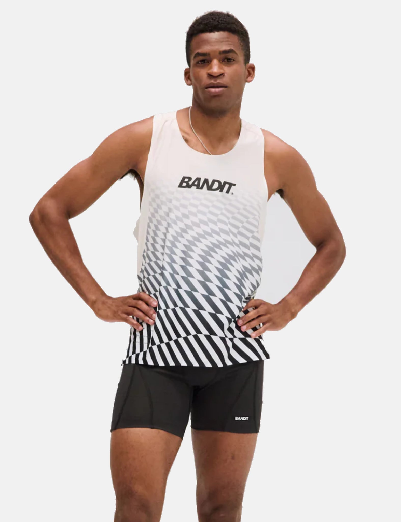 Bandit Drift Mosaic Racing Singlet - Black w/ Chalk