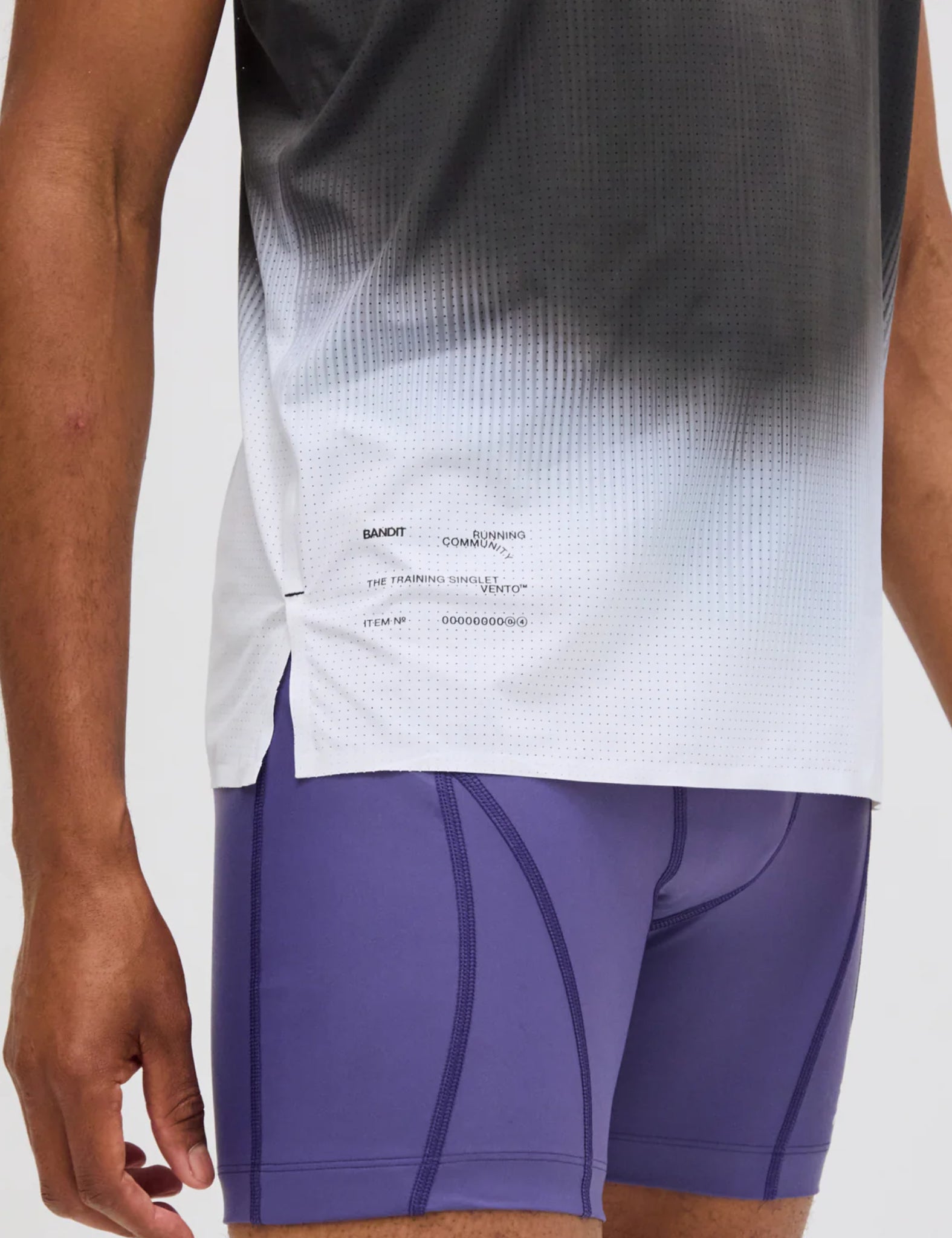 Bandit Vento Performance Singlet - Black w/ Chalk Gradient