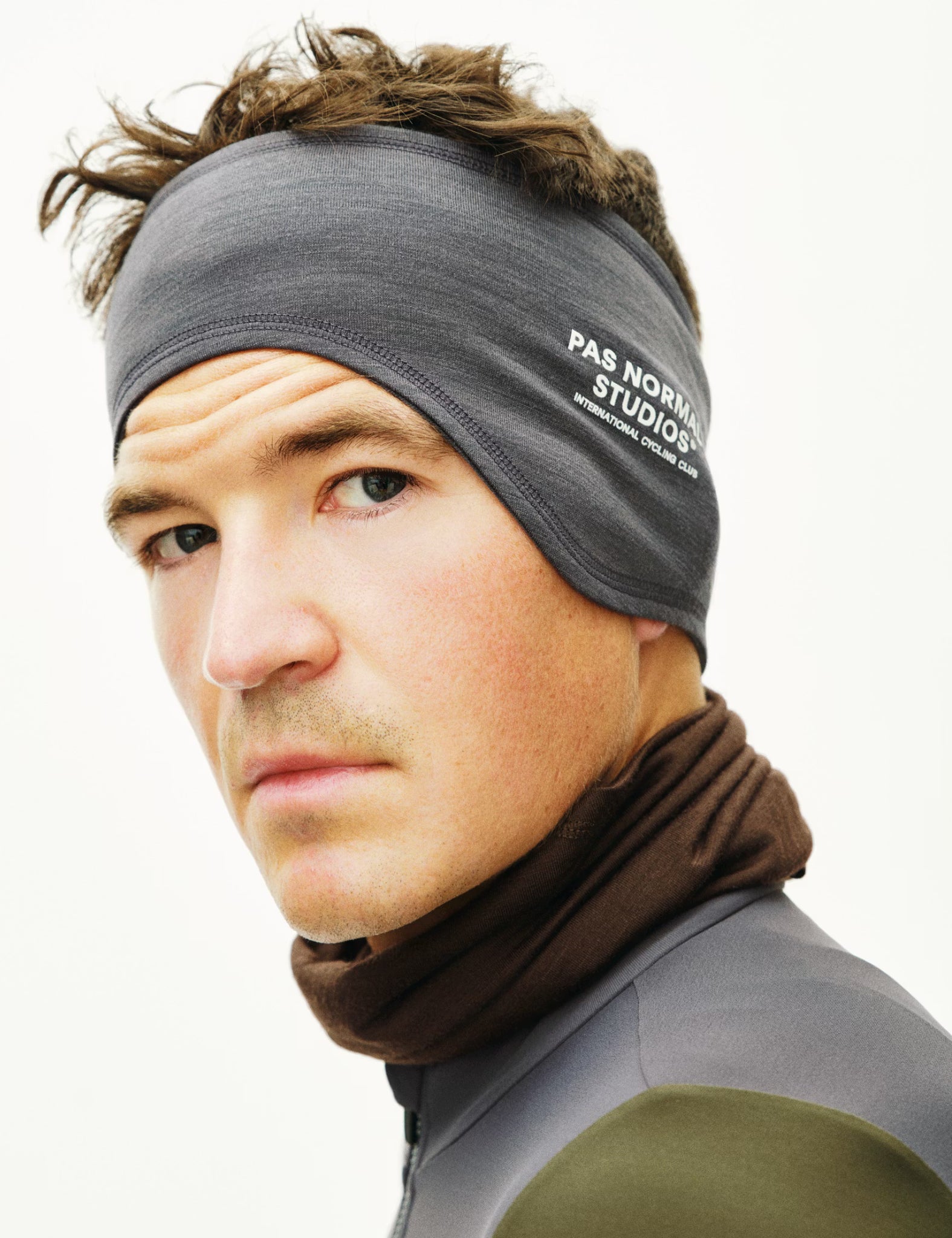 Pas Normal Studios Logo Merino Headband - Steel Grey