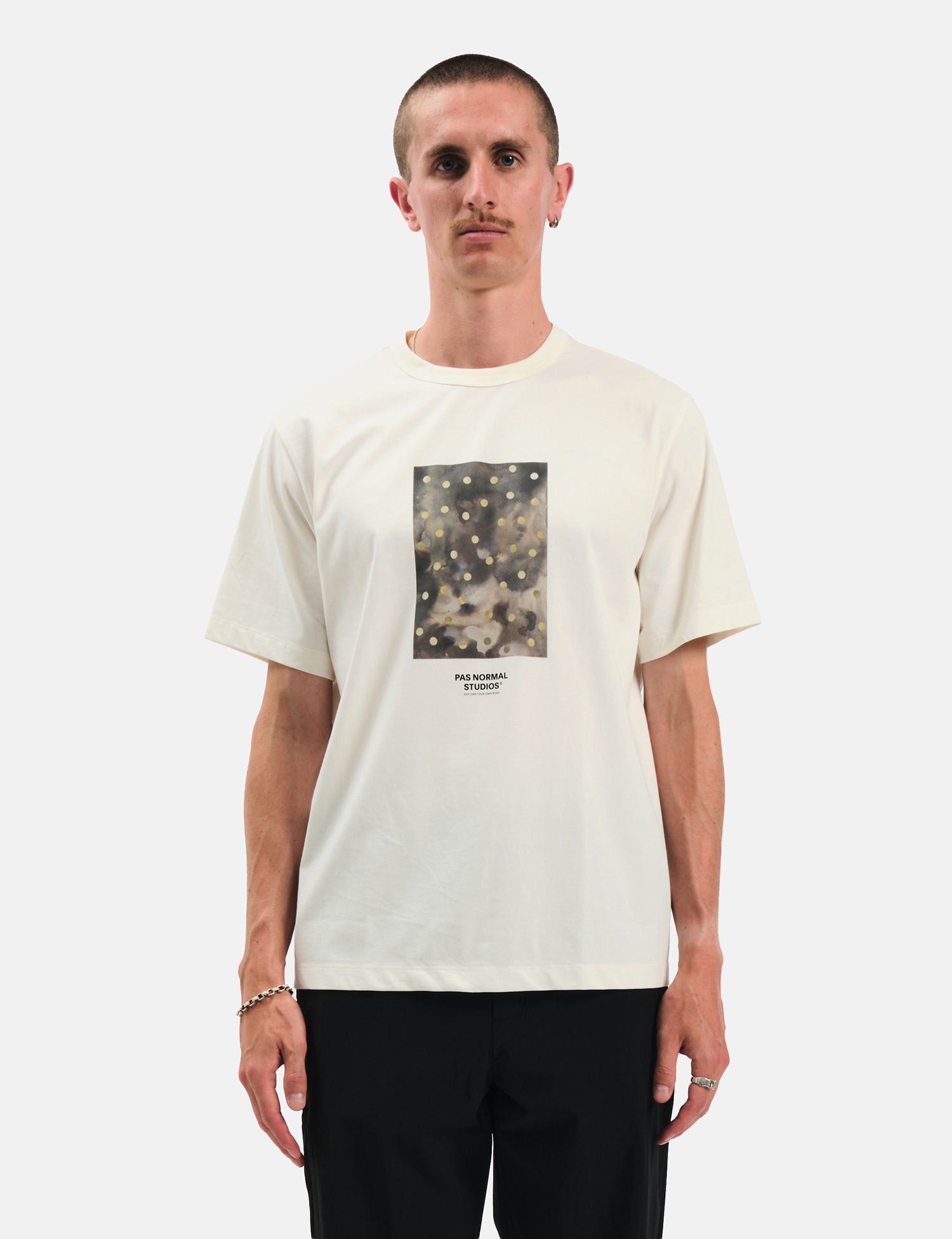 Pas Normal Studios Off-Race Graphic Cotton Tech T-Shirt - Off White