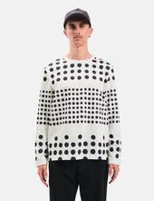 Pas Normal Studios Off-Race Long Sleeve Spots T-Shirt (Cotton Tech) - Off White