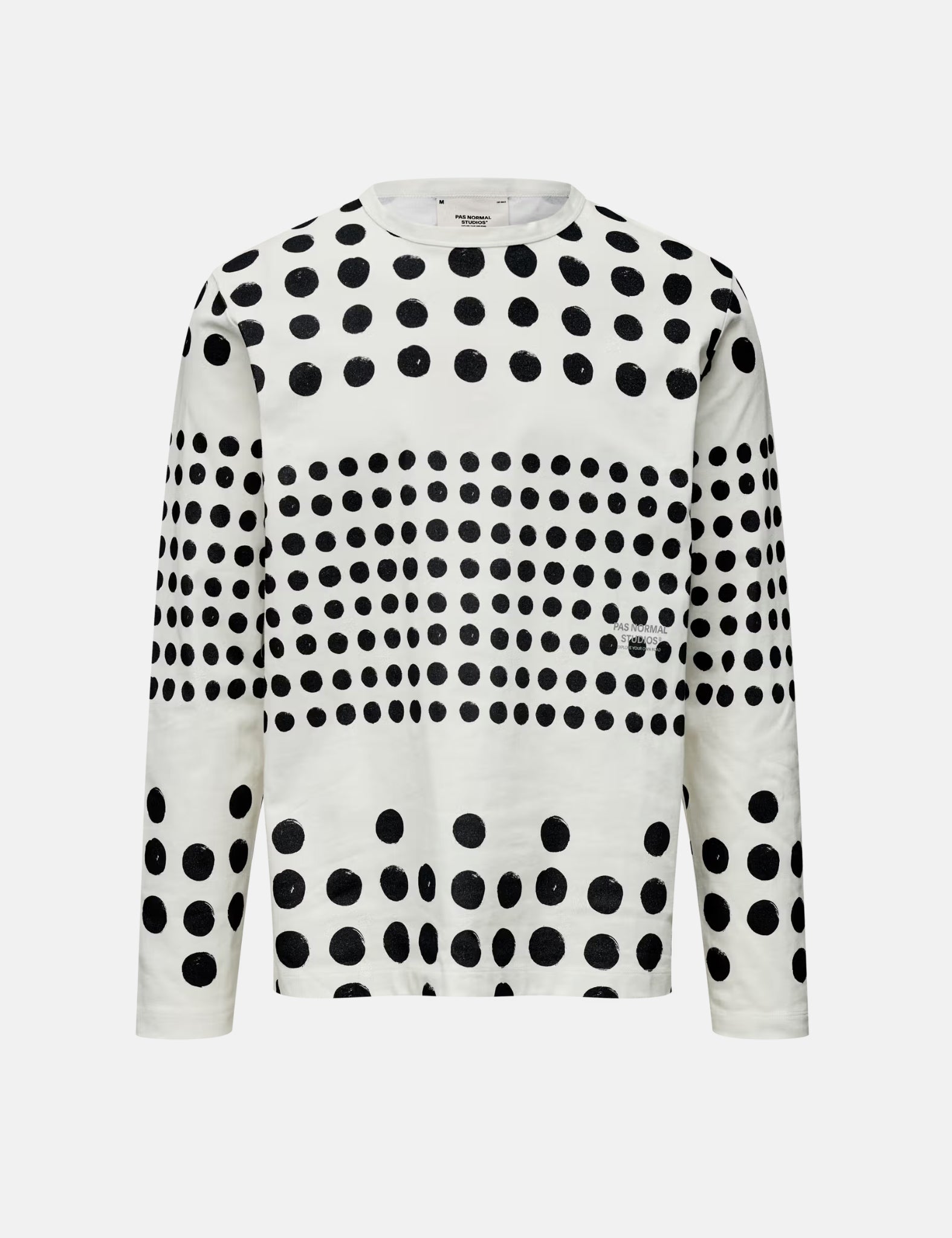 Pas Normal Studios Off-Race Long Sleeve Spots T-Shirt (Cotton Tech) - Off White