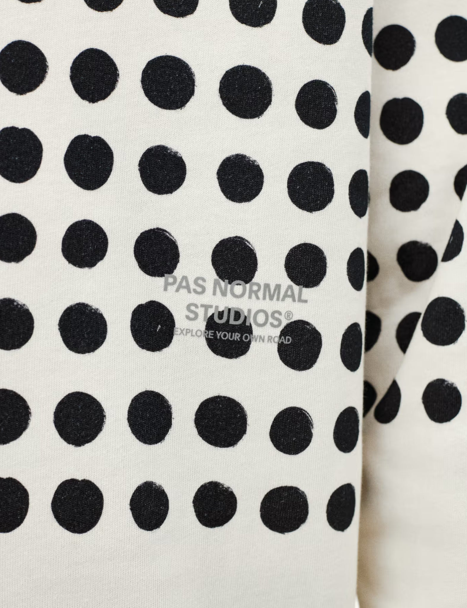 Pas Normal Studios Off-Race Long Sleeve Spots T-Shirt (Cotton Tech) - Off White