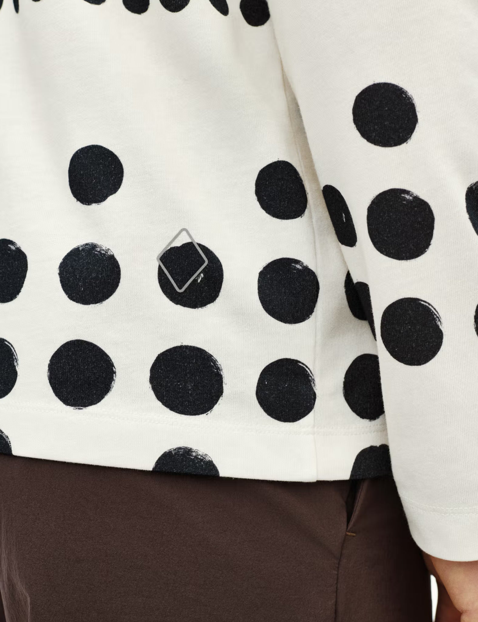 Pas Normal Studios Off-Race Long Sleeve Spots T-Shirt (Cotton Tech) - Off White