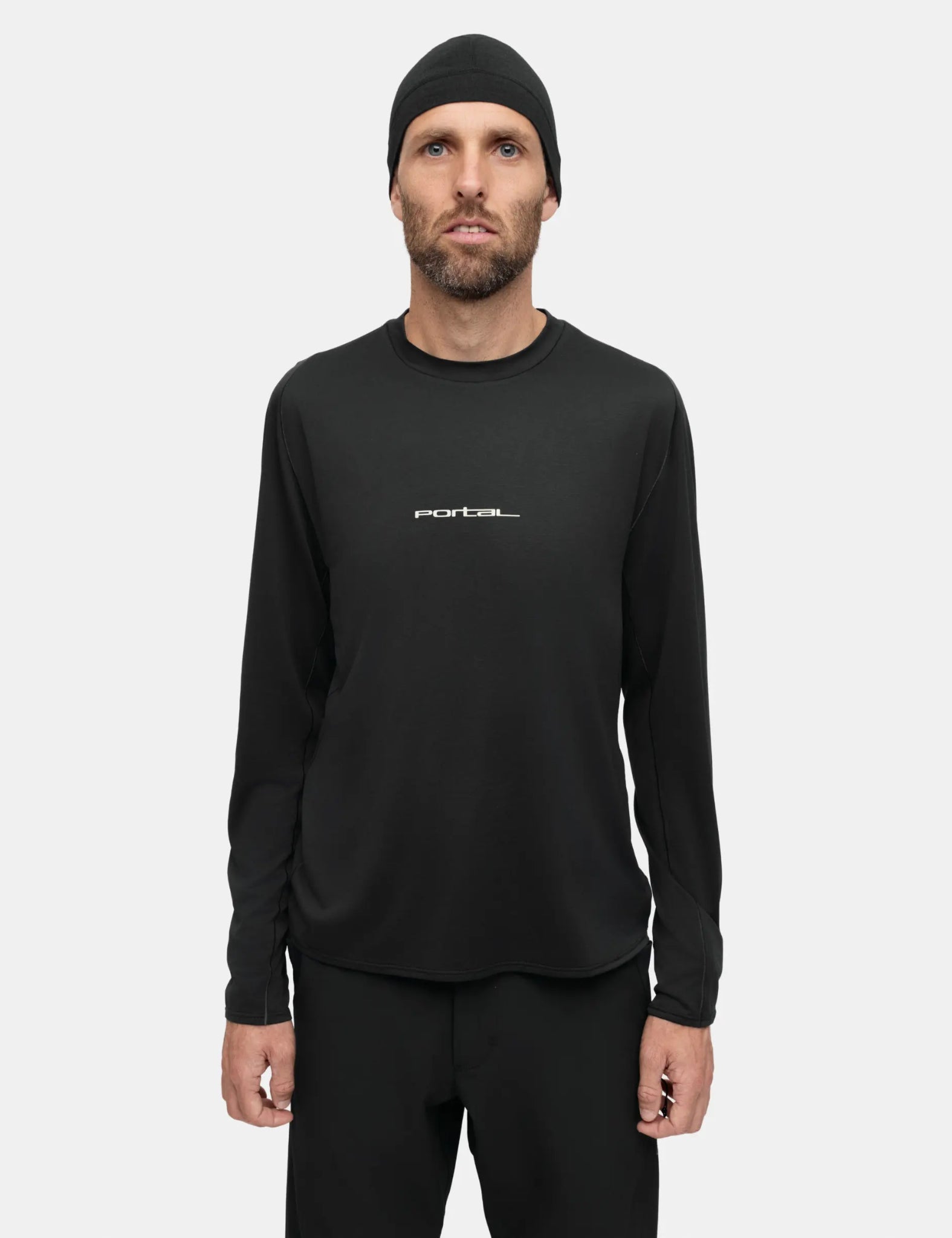 Portal Lateral Peak Long Sleeve T-Shirt - Black Beauty