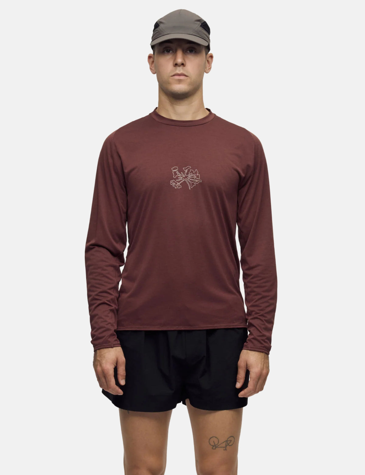 Portal Lateral Peak Long Sleeve T-Shirt - Bitter Chocolate Brown