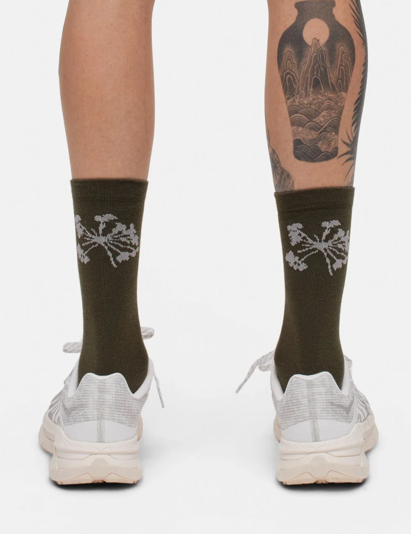 Portal Pattern Active Socks - Dusky Green