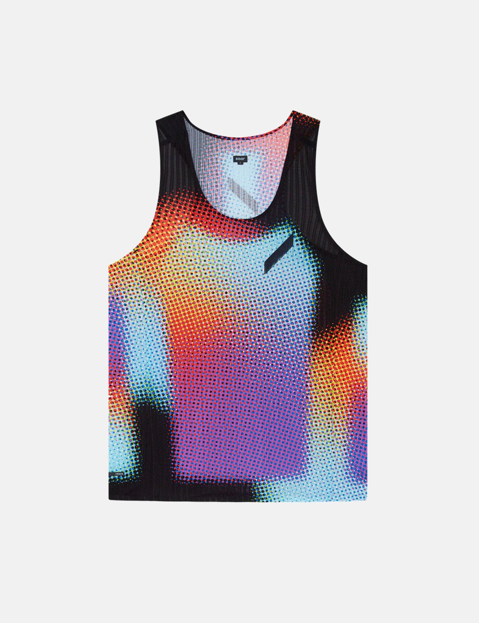 Soar Running Men's Race Vest - Black Rainbow Dot
