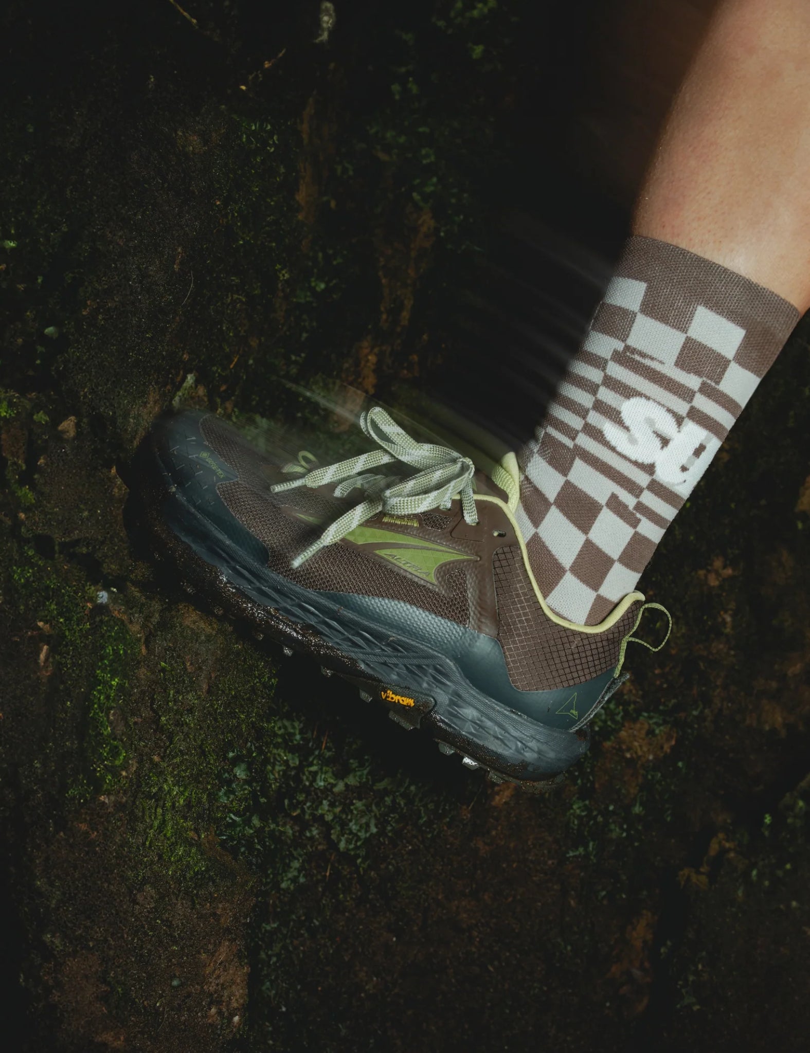 Sums Checkers Socks - Brown