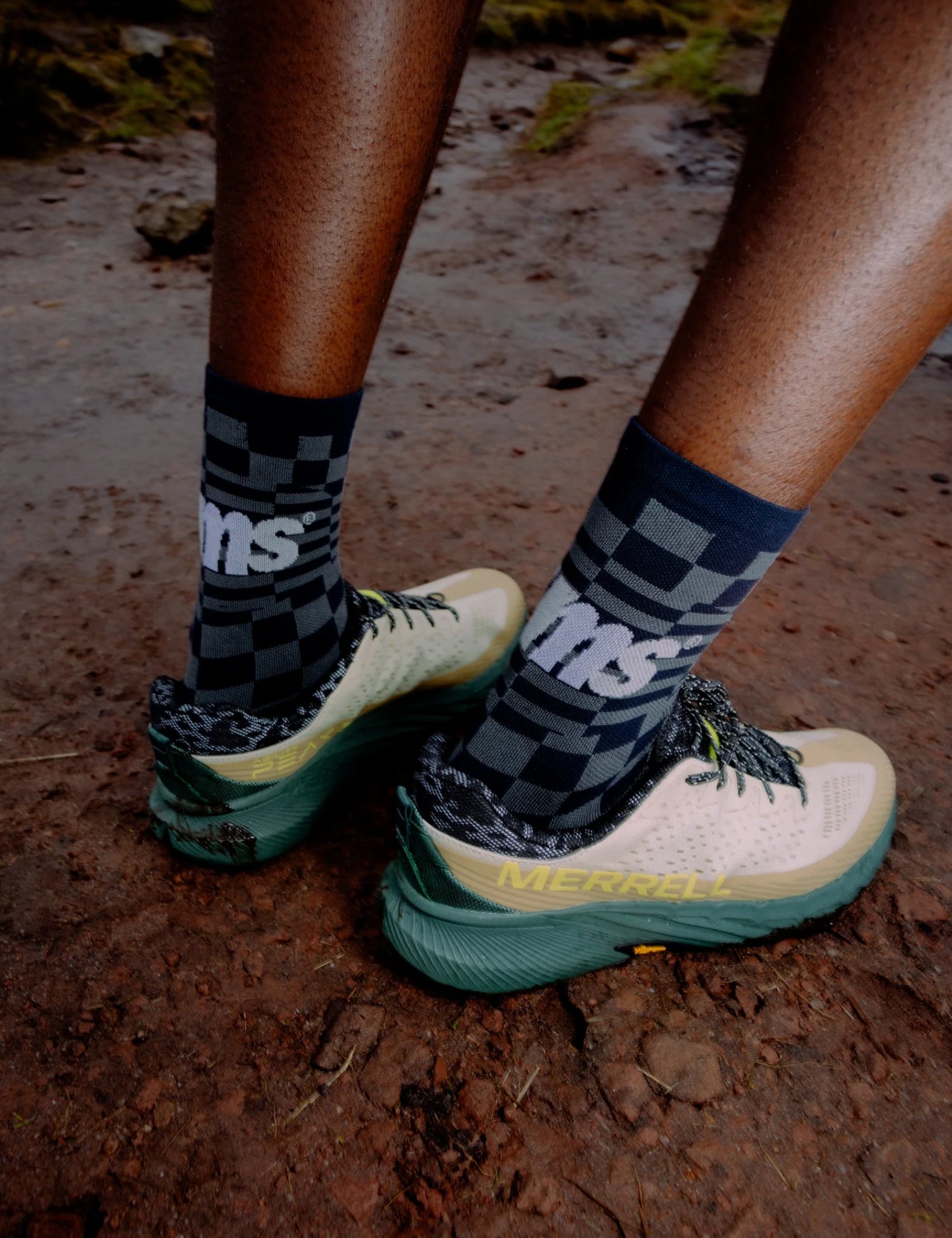 SUMS Checkers Socks - Navy Blue